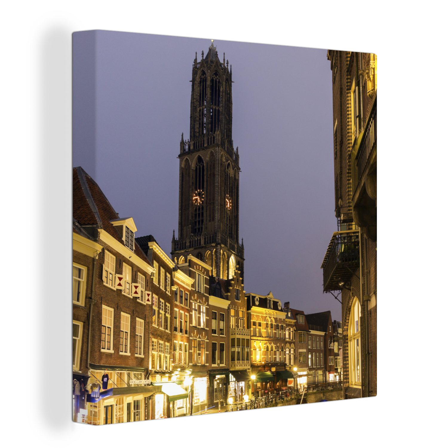 OneMillionCanvasses® Leinwandbild Utrecht - Wasser - Licht, (1 St), Leinwand Bilder für Wohnzimmer Schlafzimmer