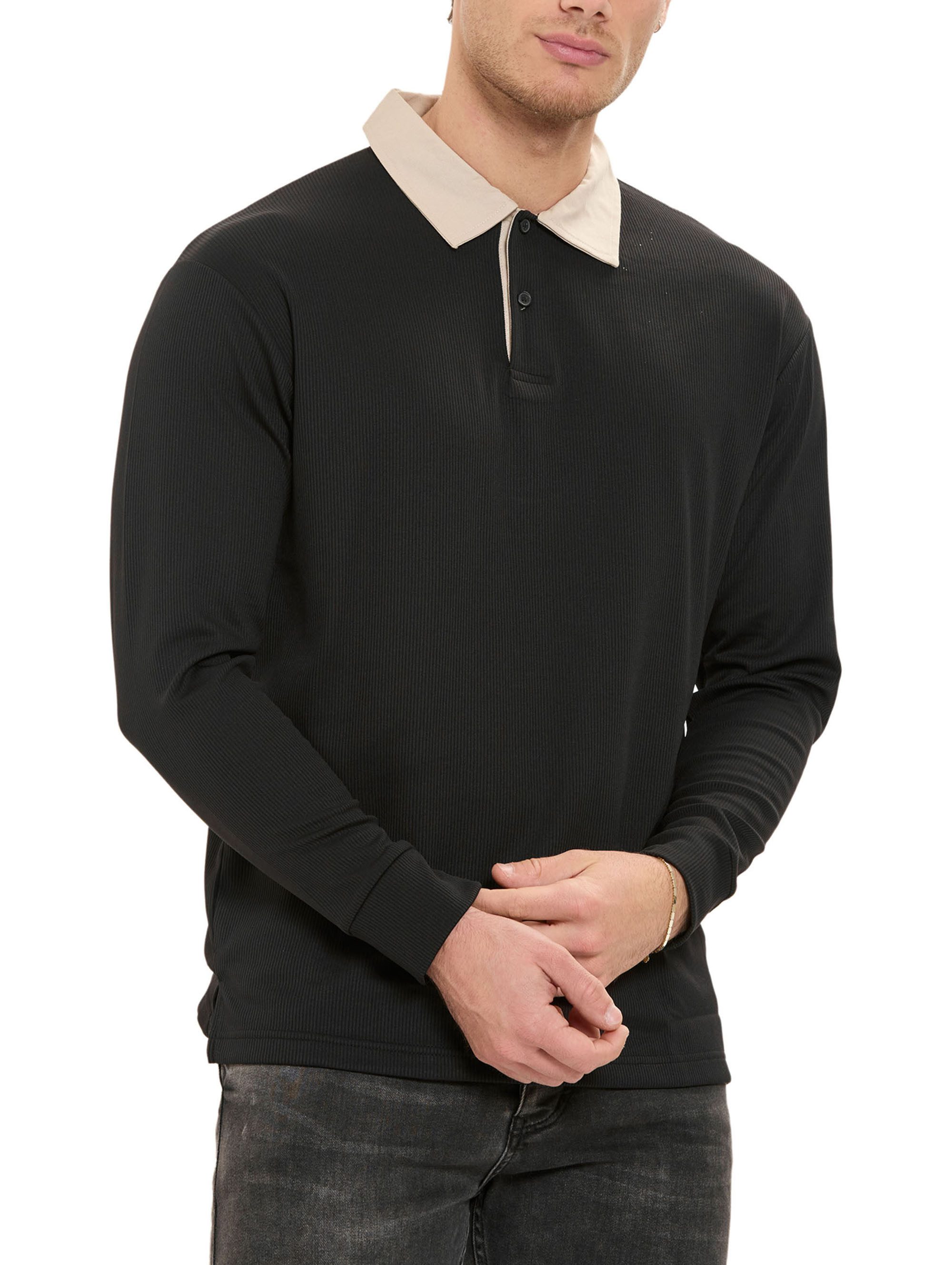 RedBridge Langarm-Poloshirt by Spruce Polohemd Longsleeve sportlich elegant Kontrastkragen, pflegeleicht, atmungsaktiv