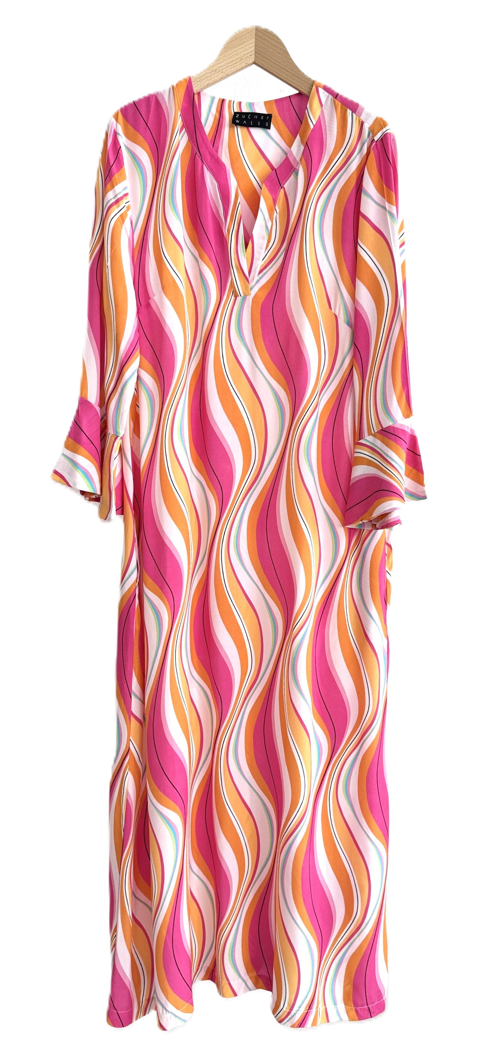 Zuckerwatte Druckkleid mit 3/4 Ärmel aus günstig online kaufen