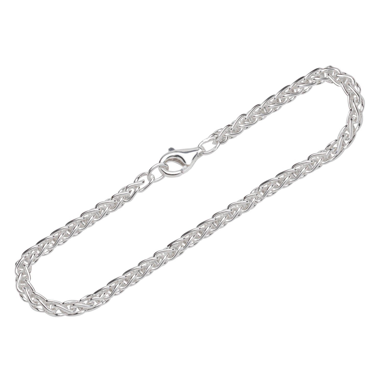 NKlaus Silberarmband Armband 925 Sterling Silber 19cm doppel Zopfkette (1 Stück), Made in Germany