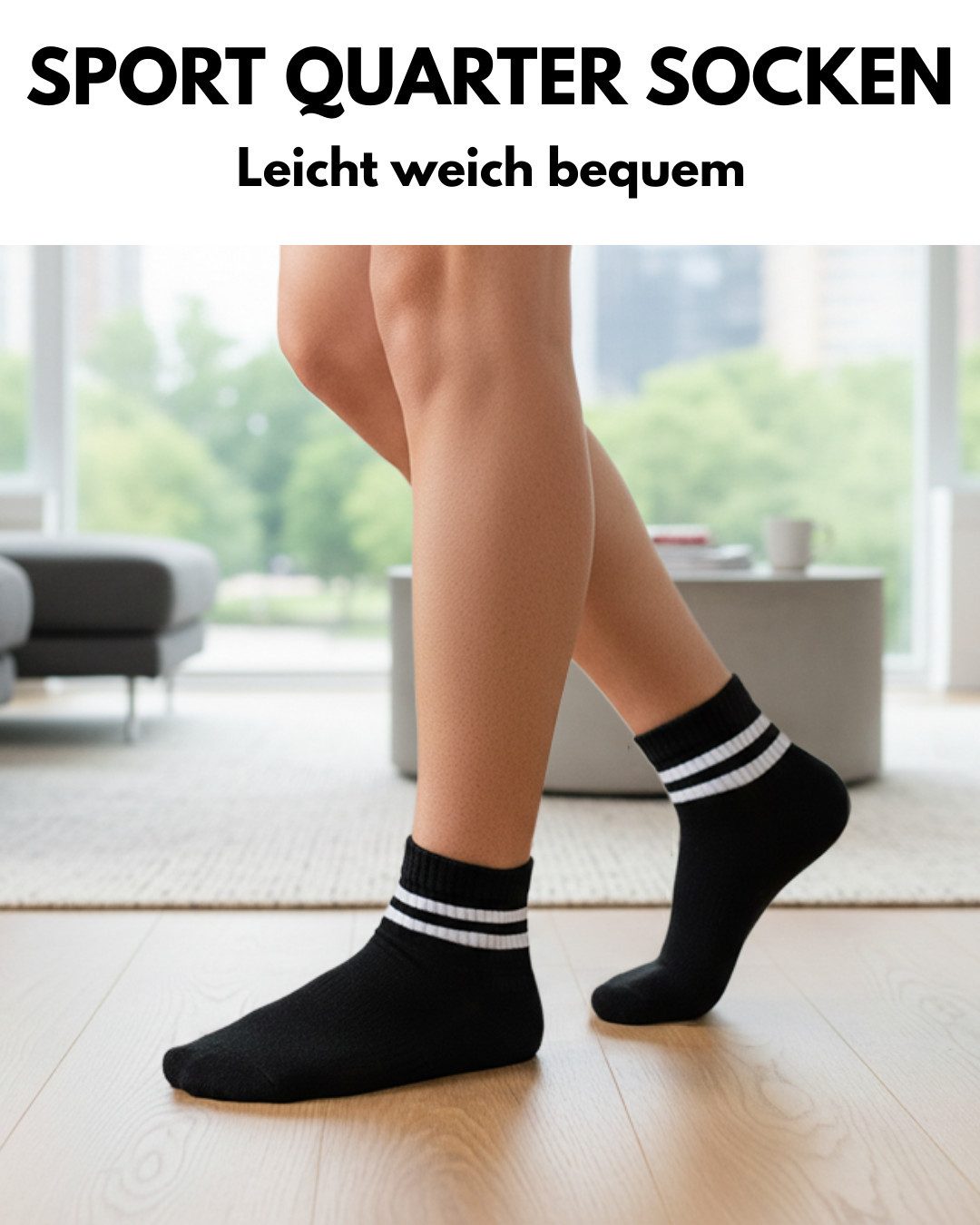 sockenkauf24 Sportsocken 10 Paar kurze Tennissocken Quarter Sportsocken Herren Damen Baumwolle (10-Paar) verstärkte Ferse & Fußspitze, gepolsterte Sohle, Atmungsaktiv