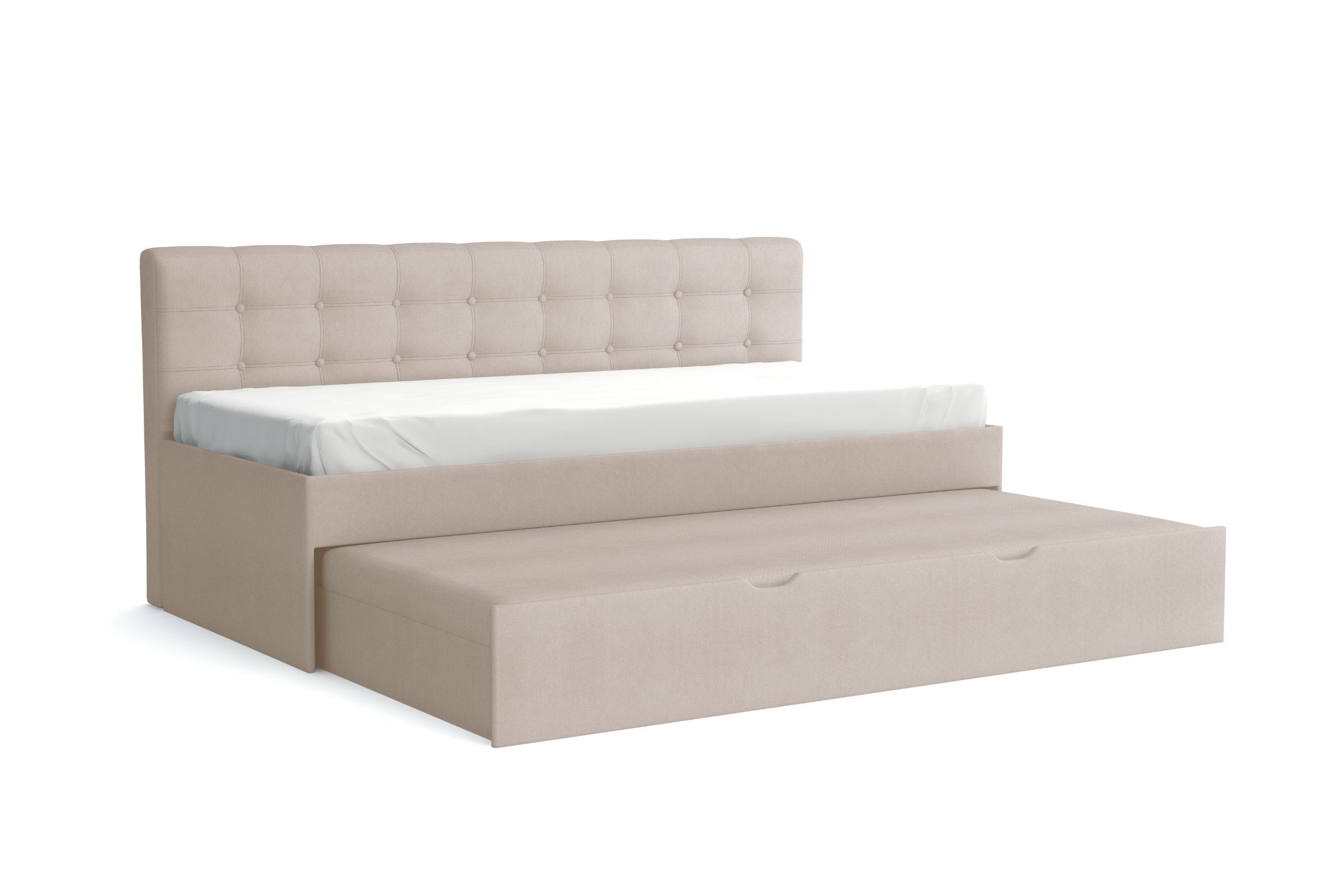 Deine Möbel 24 Kindersofa RICA Schlafsofa, Kinderbett mit Ausziehbett und Bettkasten, kKinderbett in 90x200 cm, Bezug: Velours 1 Teile, Farben: Beige, Hellgrau, Grau, Anthrazit, Schwarz