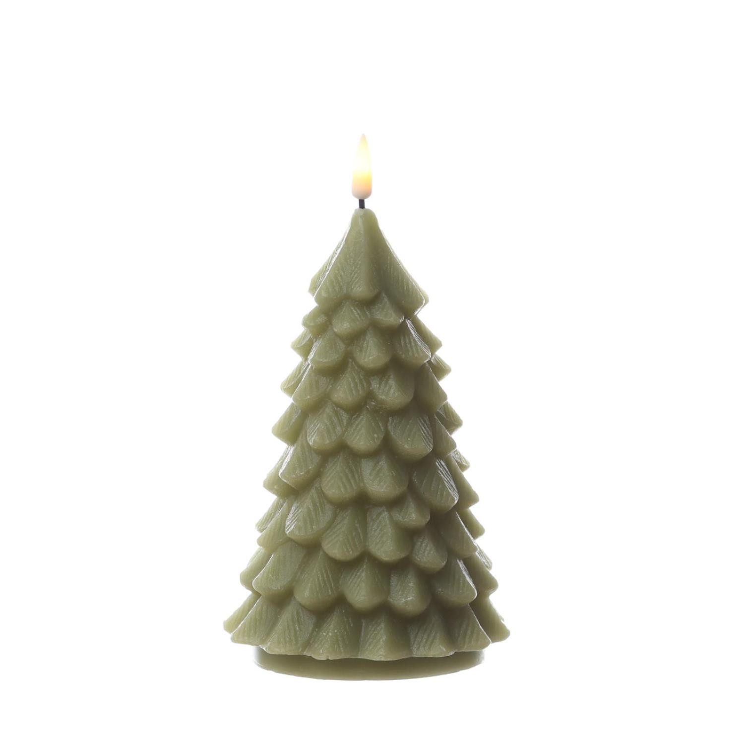 Deluxe Homeart LED-Kerze Tannenbaum Weihnachtsbaum Deluxe Echtwachs flacker günstig online kaufen