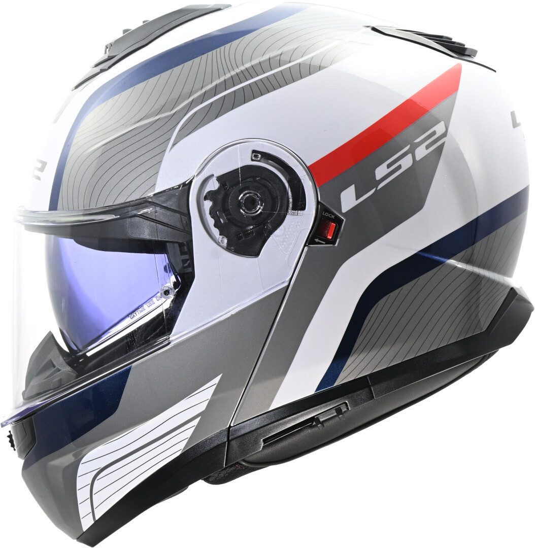 LS2 Motorradhelm FF908 Strobe II Monza Klapphelm, Vorbereitet Für Kommunikationssystem,integriertes Sonnenvisier