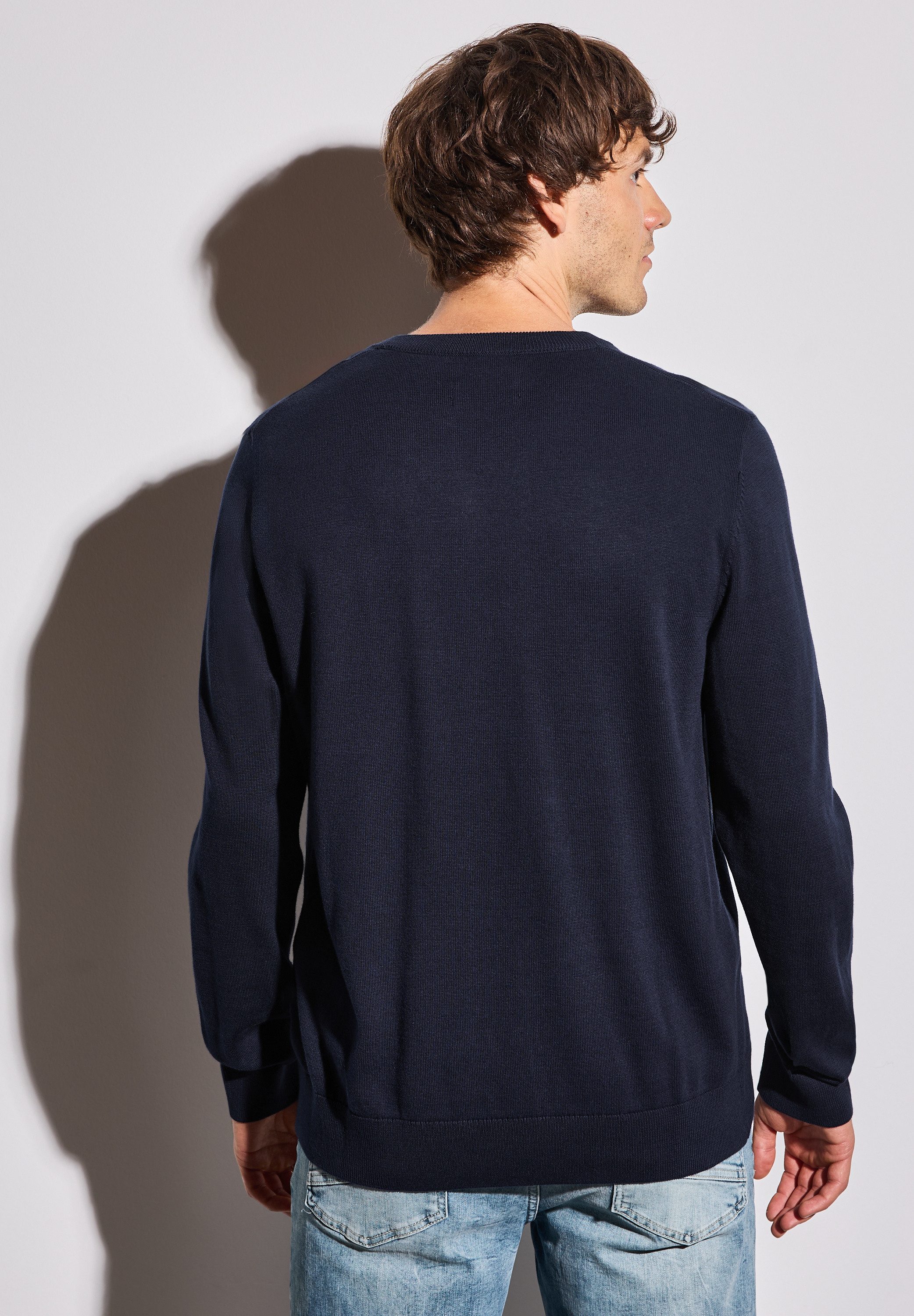 STREET ONE MEN Strickpullover aus reiner günstig online kaufen