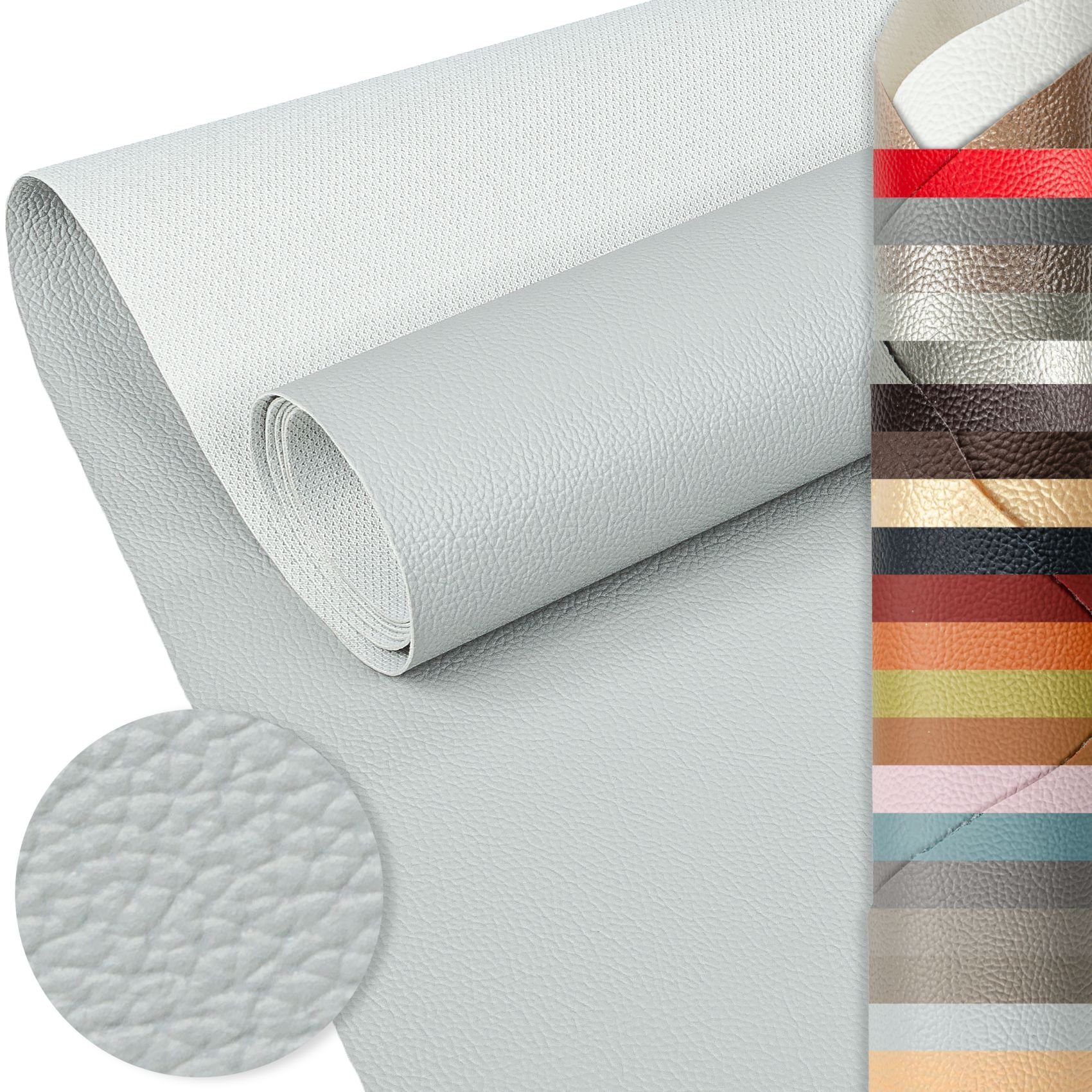 ANRO Stoff Kunstleder Polsterstoff Lederimitat zum Nähen & Beziehen, Wasserundurchlässig Robust Hochwertig Kreativkunstleder Möbelstoff