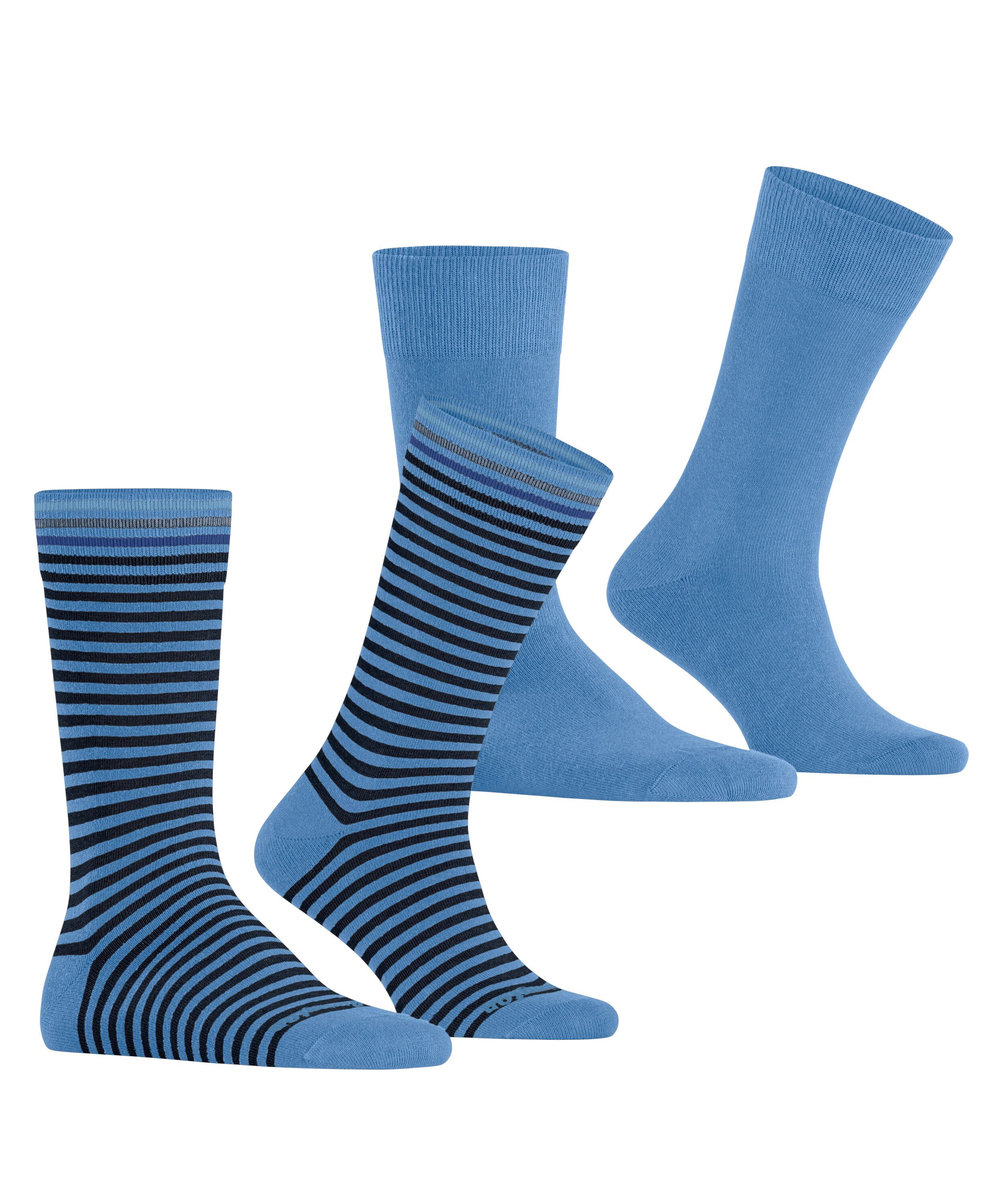 Burlington 2-er Set Socken Blau und Blau gestreift günstig online kaufen