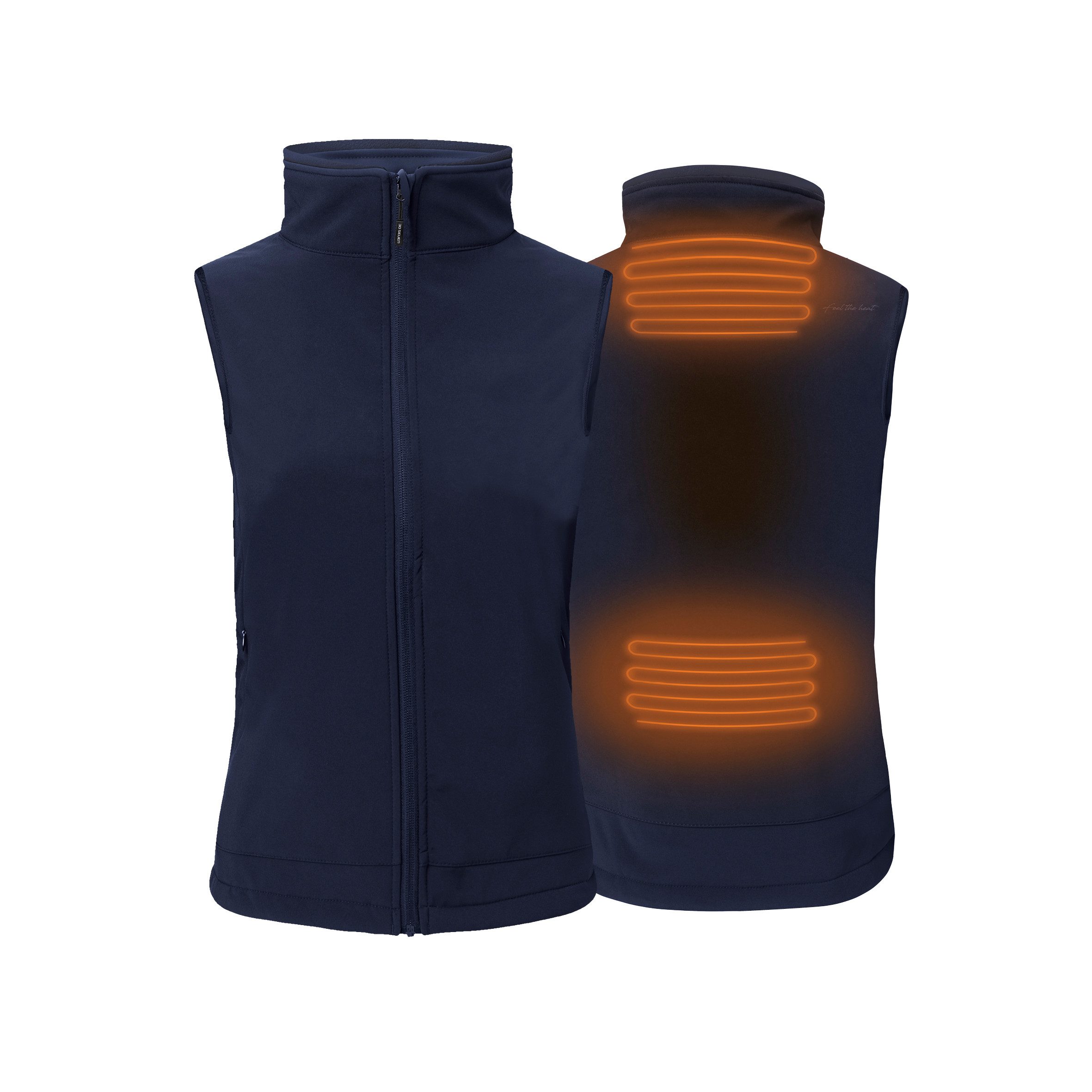 30seven Softshellweste Slim Fit, Damen mit Fleecefutter - marineblau ohne Akkus