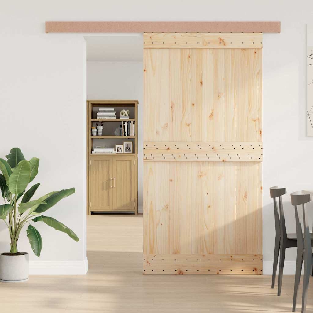 Thumbnail - vidaXL Drückergarnitur Schiebetürbeschlag-Set 200 cm Aluminiumlegierung Silbern, 1-tlg.