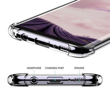 CoolGadget Handyhülle Transparent als 2in1 Schutz Cover Set für das Samsung Galaxy A6 5,6 Zoll, 2x 9H Glas Display Schutz Folie + 1x TPU Case Hülle für Galaxy A6