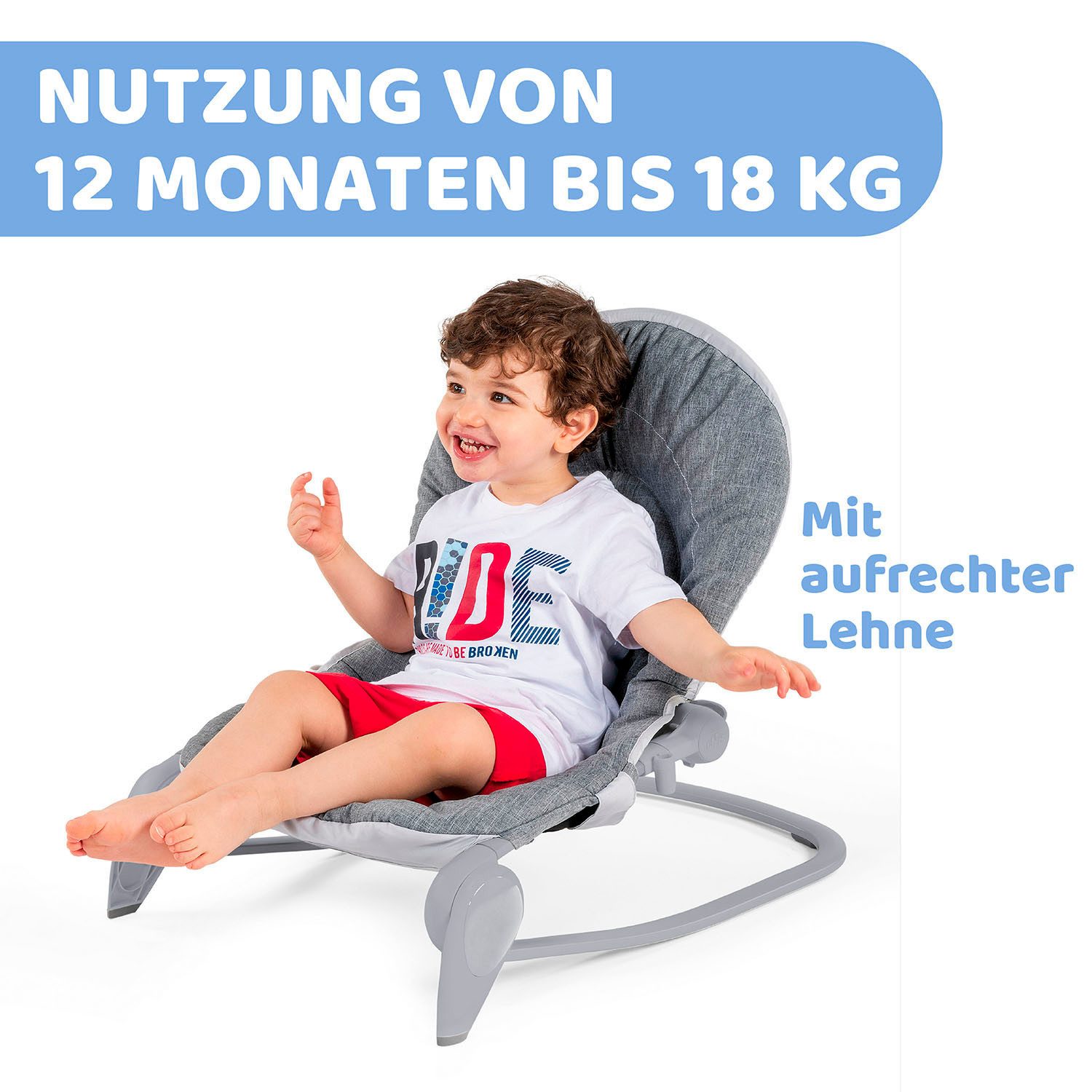 Chicco Babywippe Hoopla, Titanium, mit Spielbogen