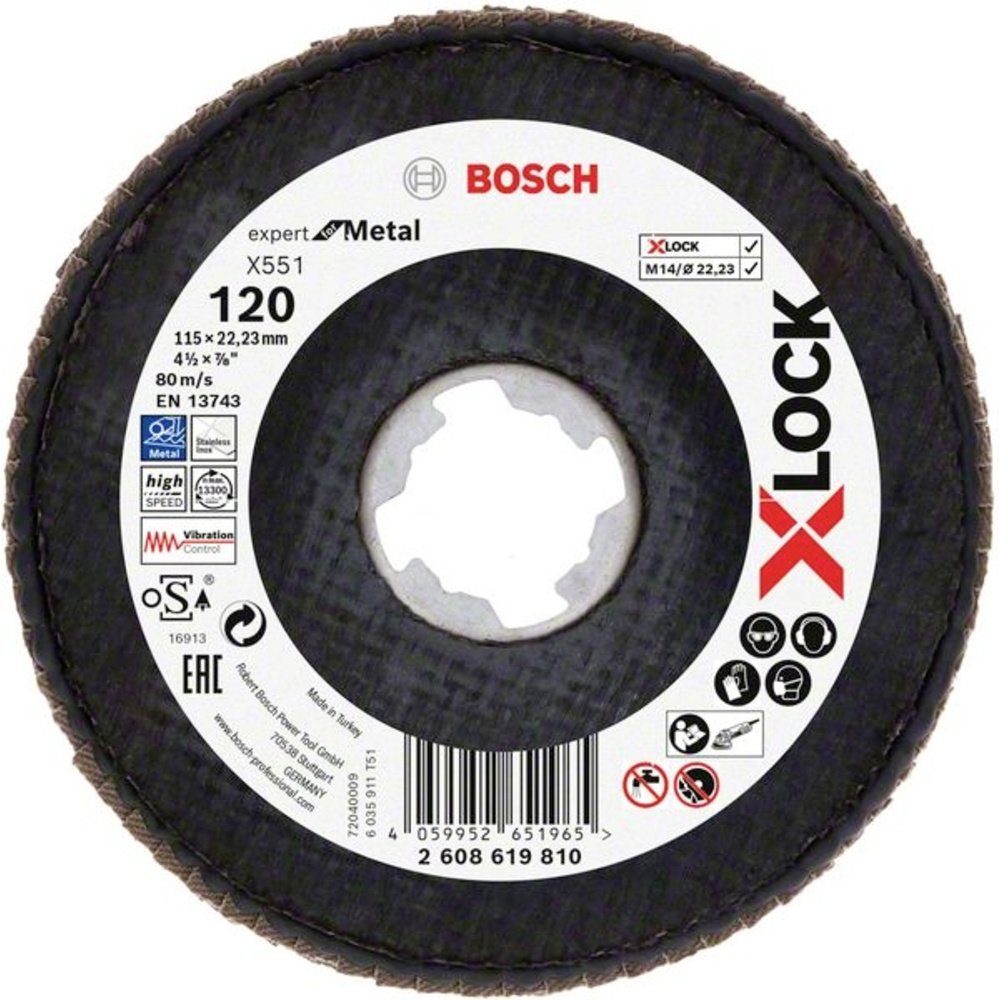 Bosch Professional Schleifscheibe Bosch Accessories 2608619810 X551 Fächerschleifscheibe Durchmesser 115