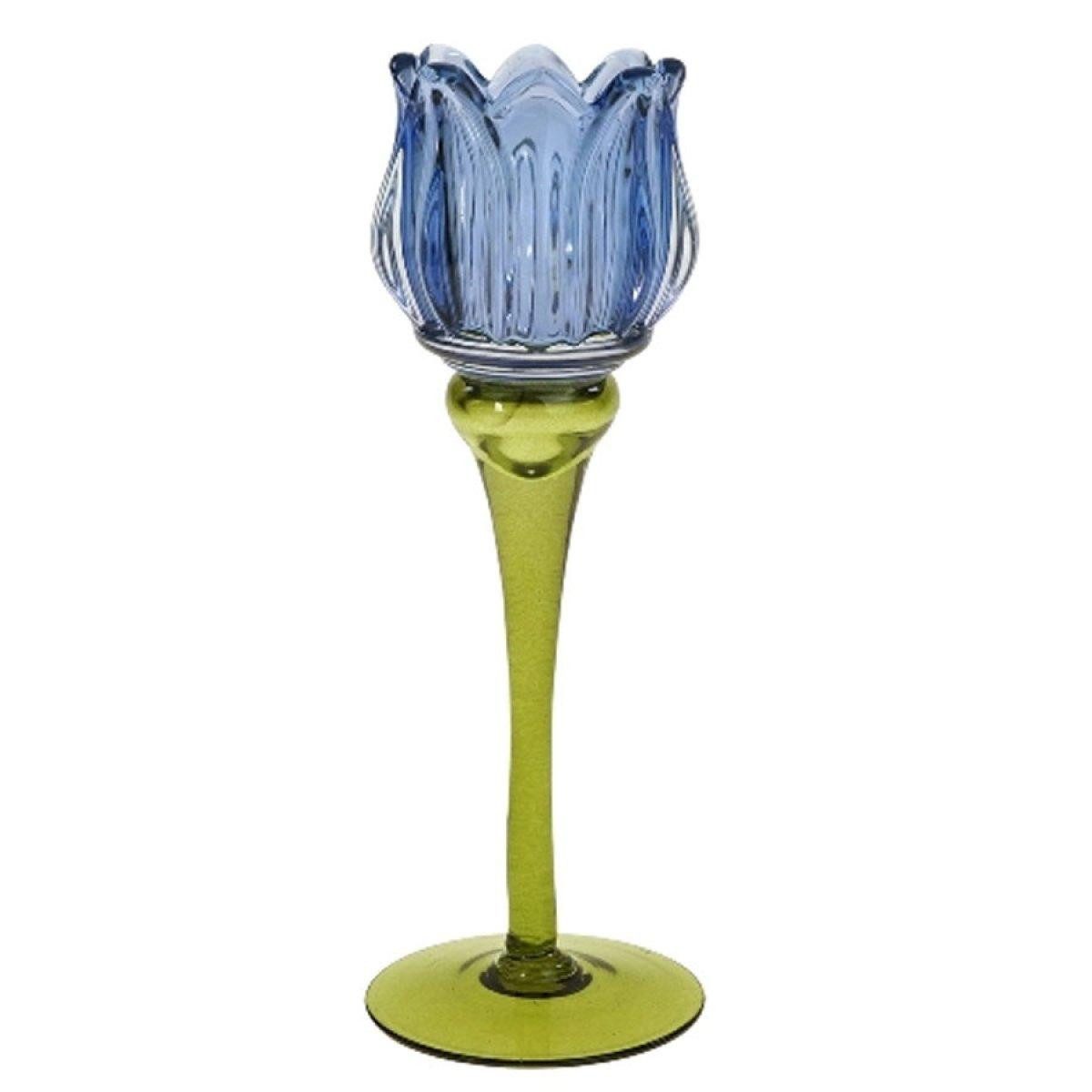 Werner Voß Kerzenhalter Kerzenleuchter Tulpe Blau (21,5cm)