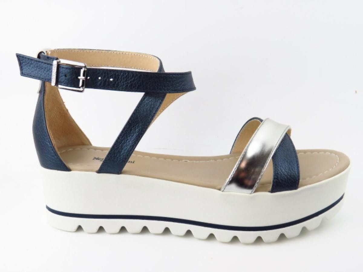 Nero Giardini Brill./Argento ocean/silb Sandalette
