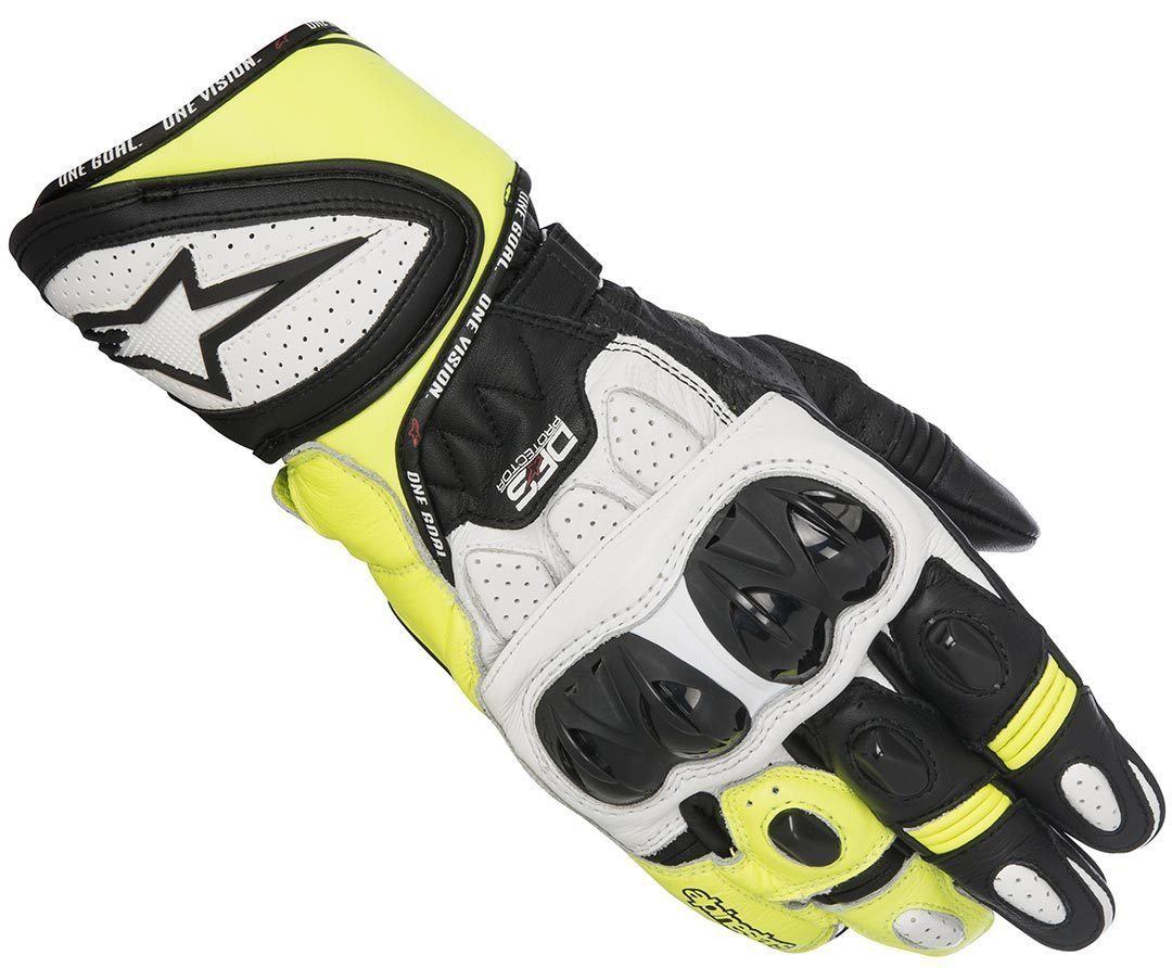 Plus Handschuhe R Motorradhandschuhe Black/White/Yellow GP Alpinestars
