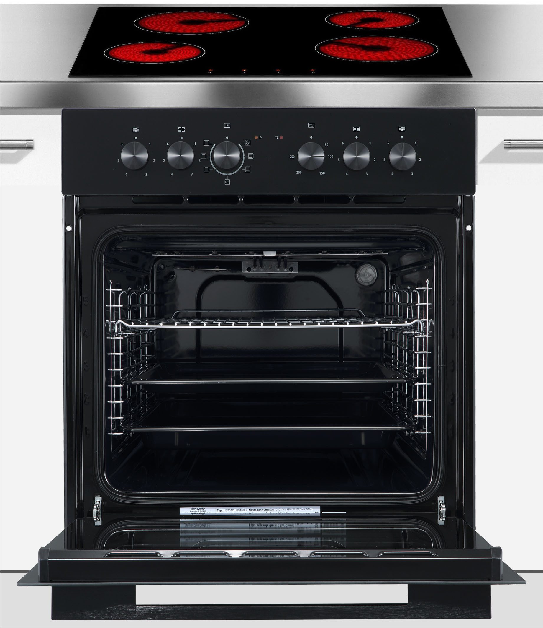 Hanseatic Elektro-Herd-Set HB75AB+HC46CB, Dampfreinigungsfunktion erleichtert dir die Reinigung des Backofens