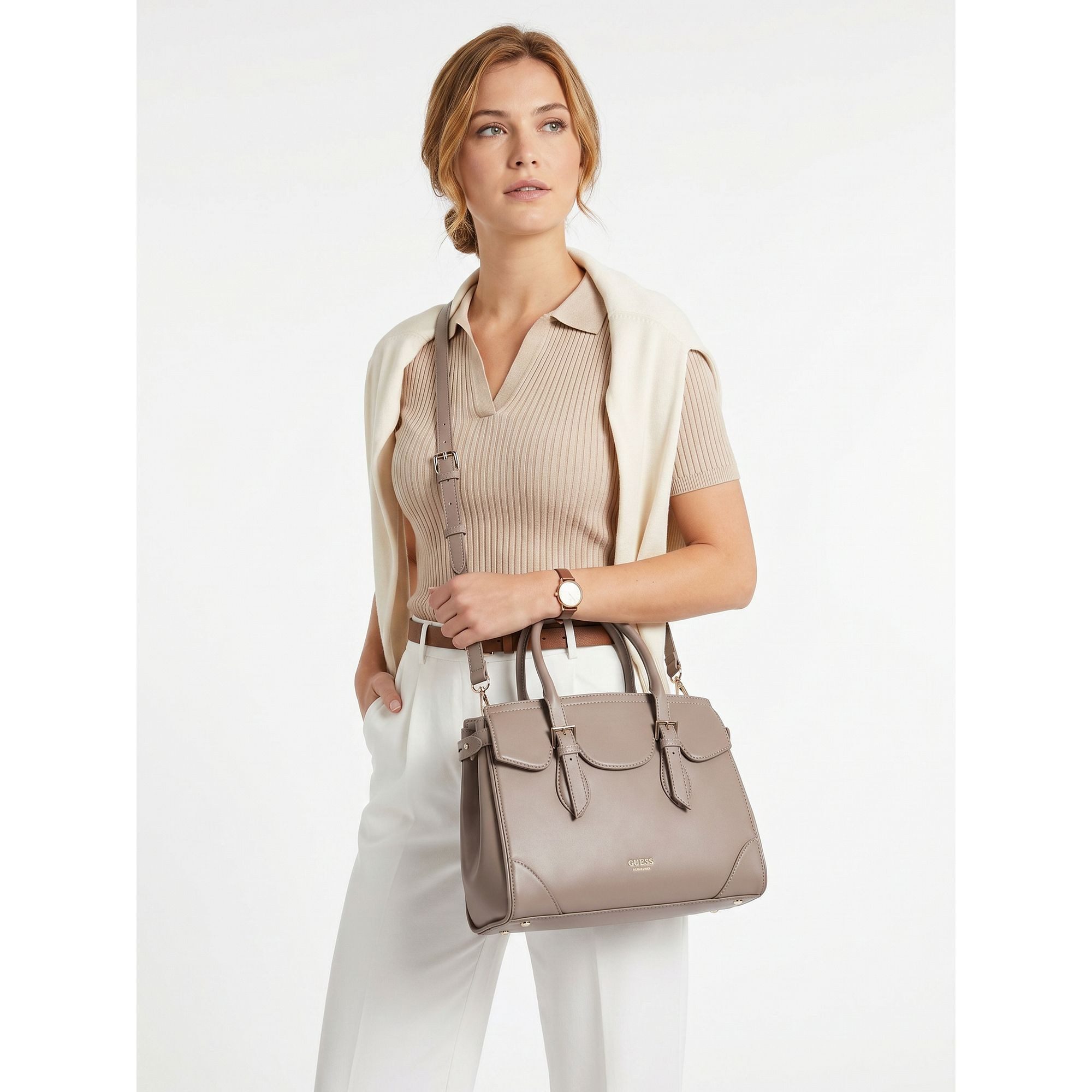 Guess Henkeltasche Sofia, Leder