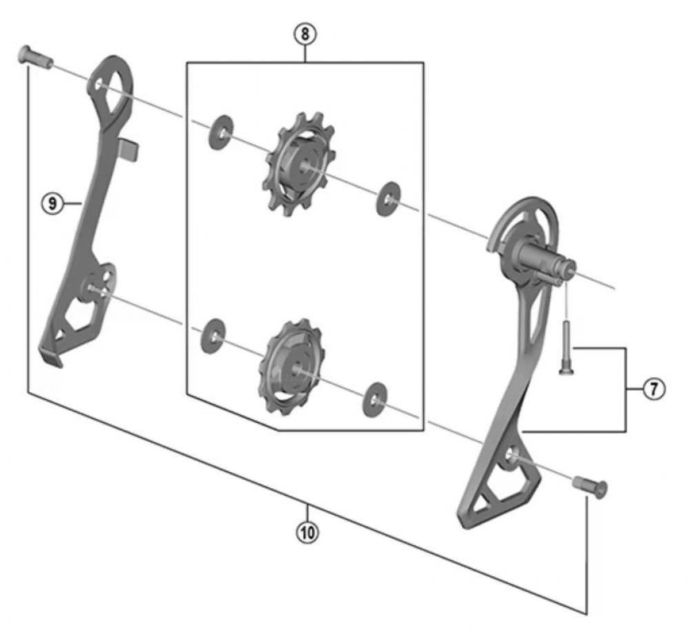 Shimano Schaltung SHIMANO Schrauben für Leit-/Schaltrollen Schaltrollenschraube für RD-R
