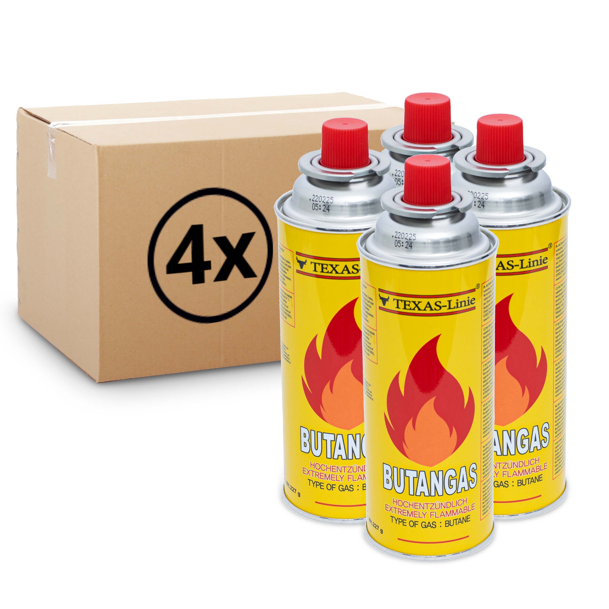 Sparsando Gaskartusche Gaskartusche Butan, 4 St., Für Bunsenbrenner Gaskocher Gaskartusche Campingkocher Butangas