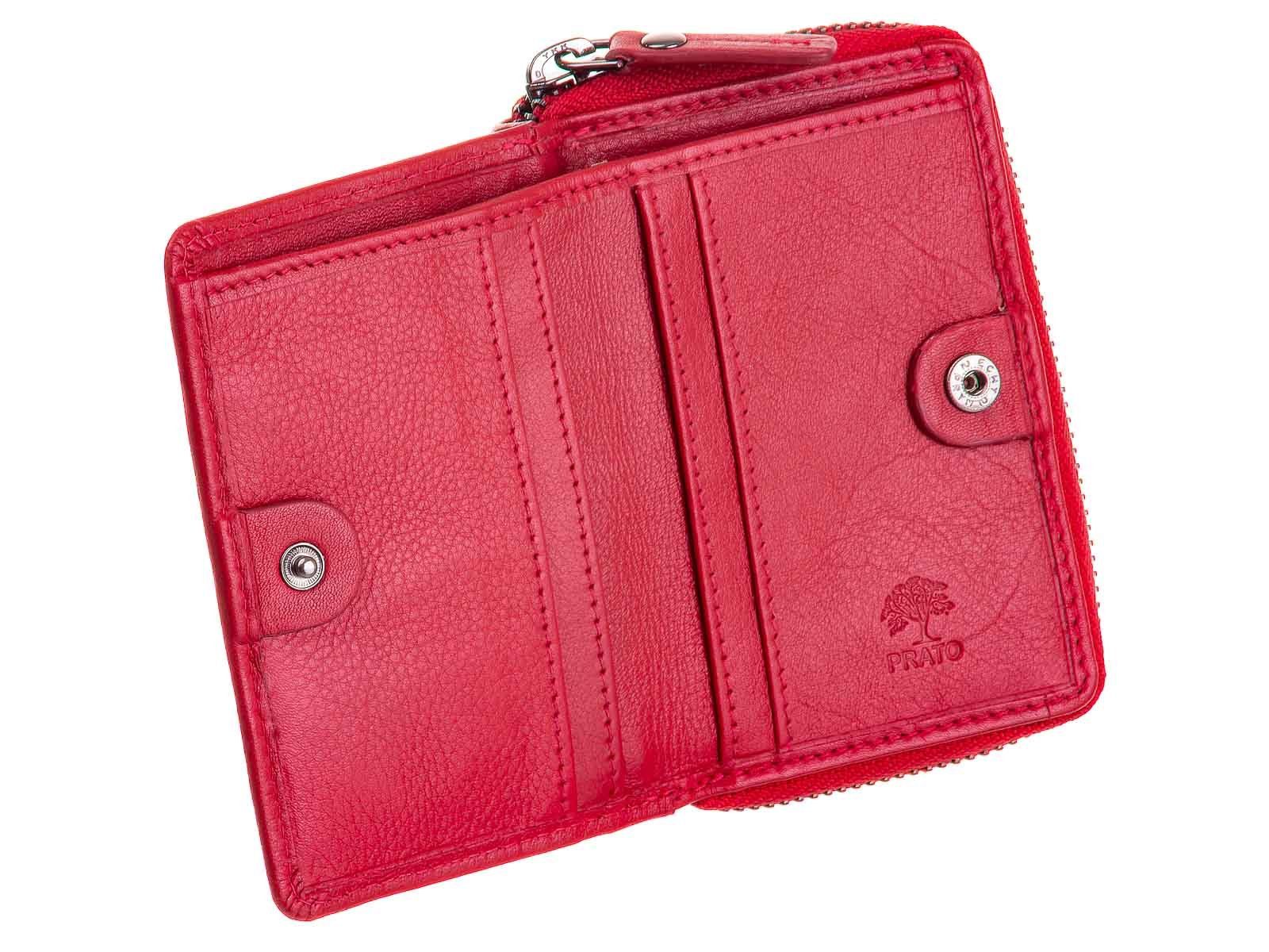 Damen mit RFID red B74-K-RFID LM Blocker (1-tlg) Reißverschlussbörse Prato Geldbörse