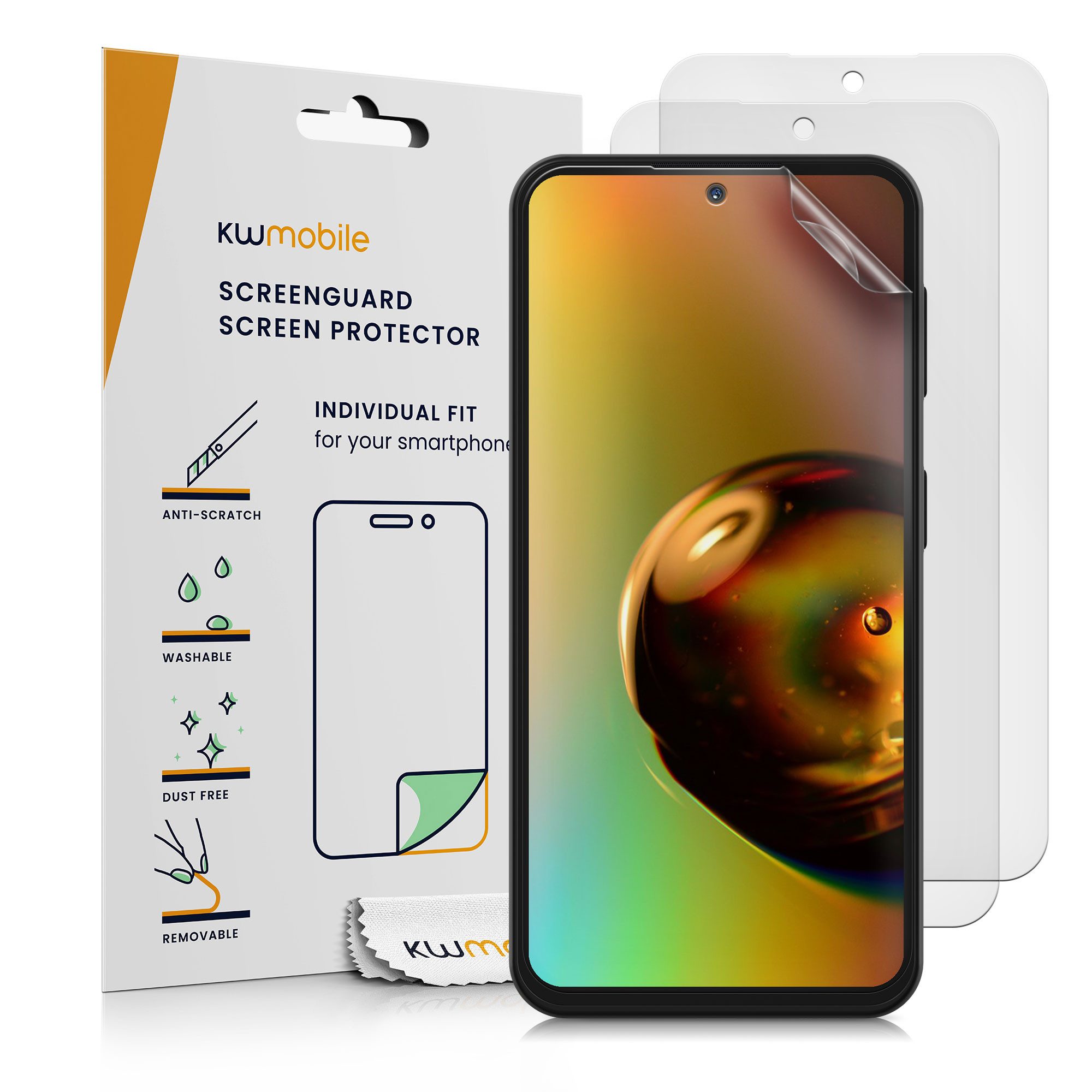 kwmobile Displayschutzfolie 3x Folie matt für Samsung Galaxy A54 5G, 3 Stück, Schutzfolie Anti-Fingerabdruck Displayschutz Displayfolie entspiegelt