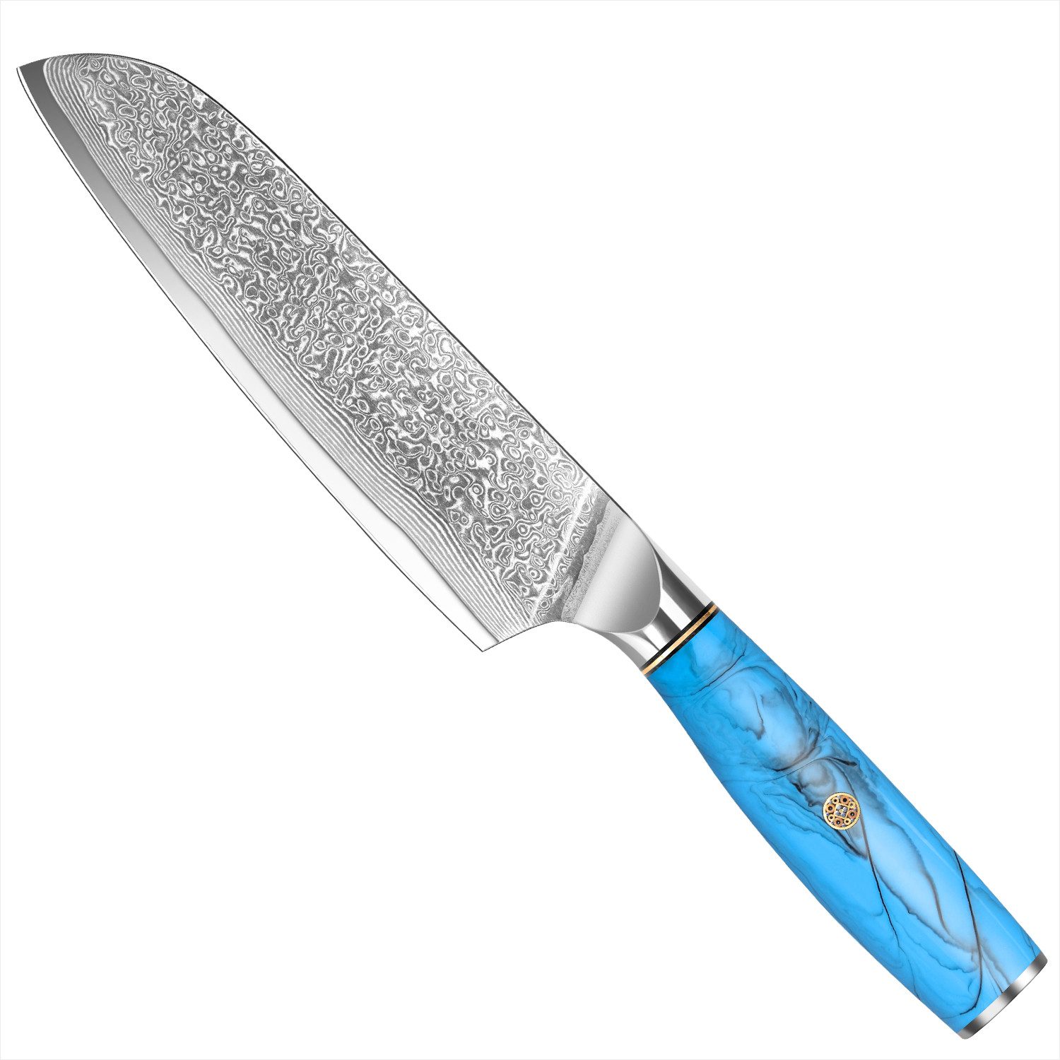 KingLux Дамасский нож Damast Santokumesser aus Damaszener Stahl Кухонные ножи