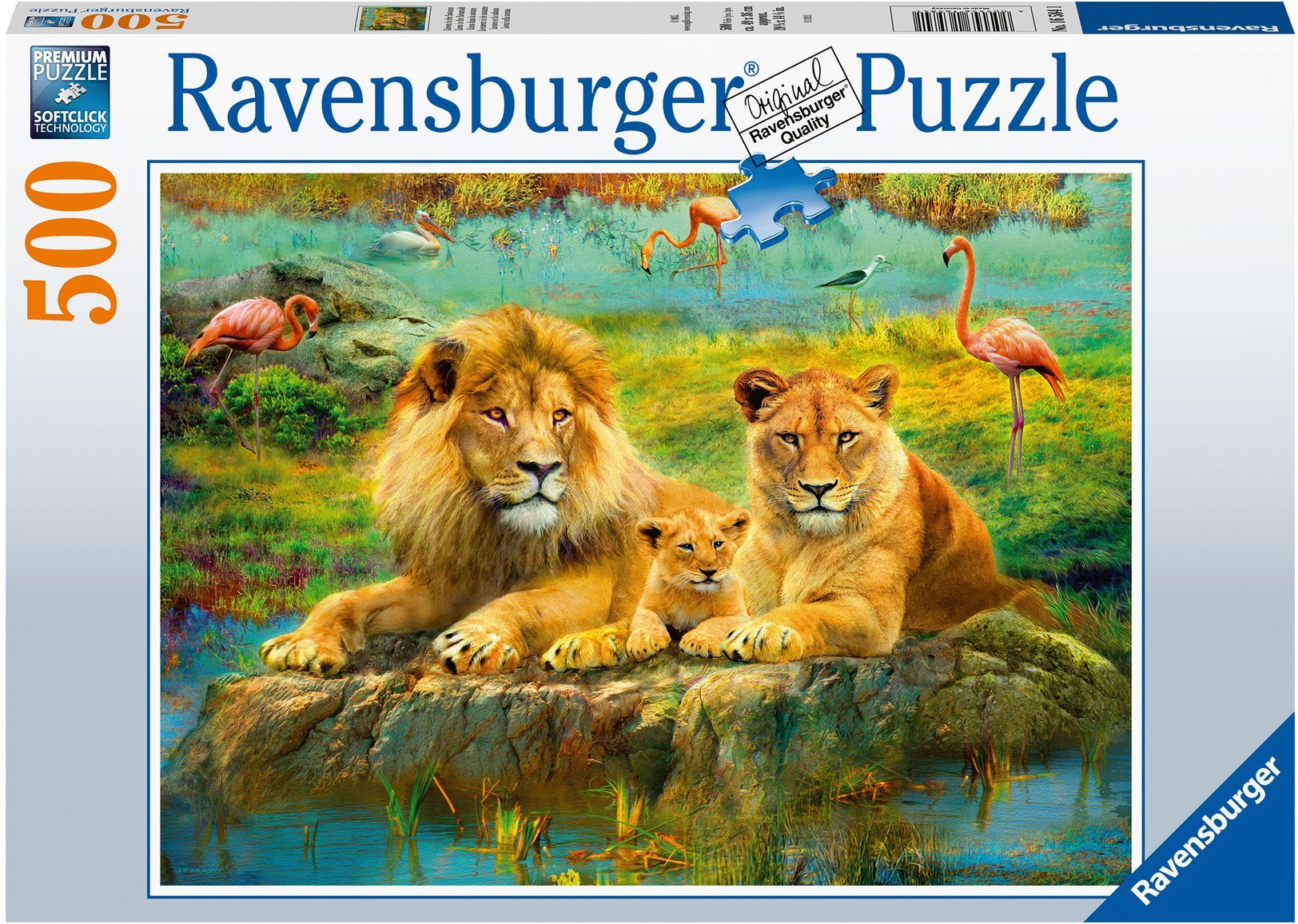 Ravensburger Puzzle Löwen in der Savanne, 500 Puzzleteile, Made in Germany, FSC® - schützt Wald - weltweit