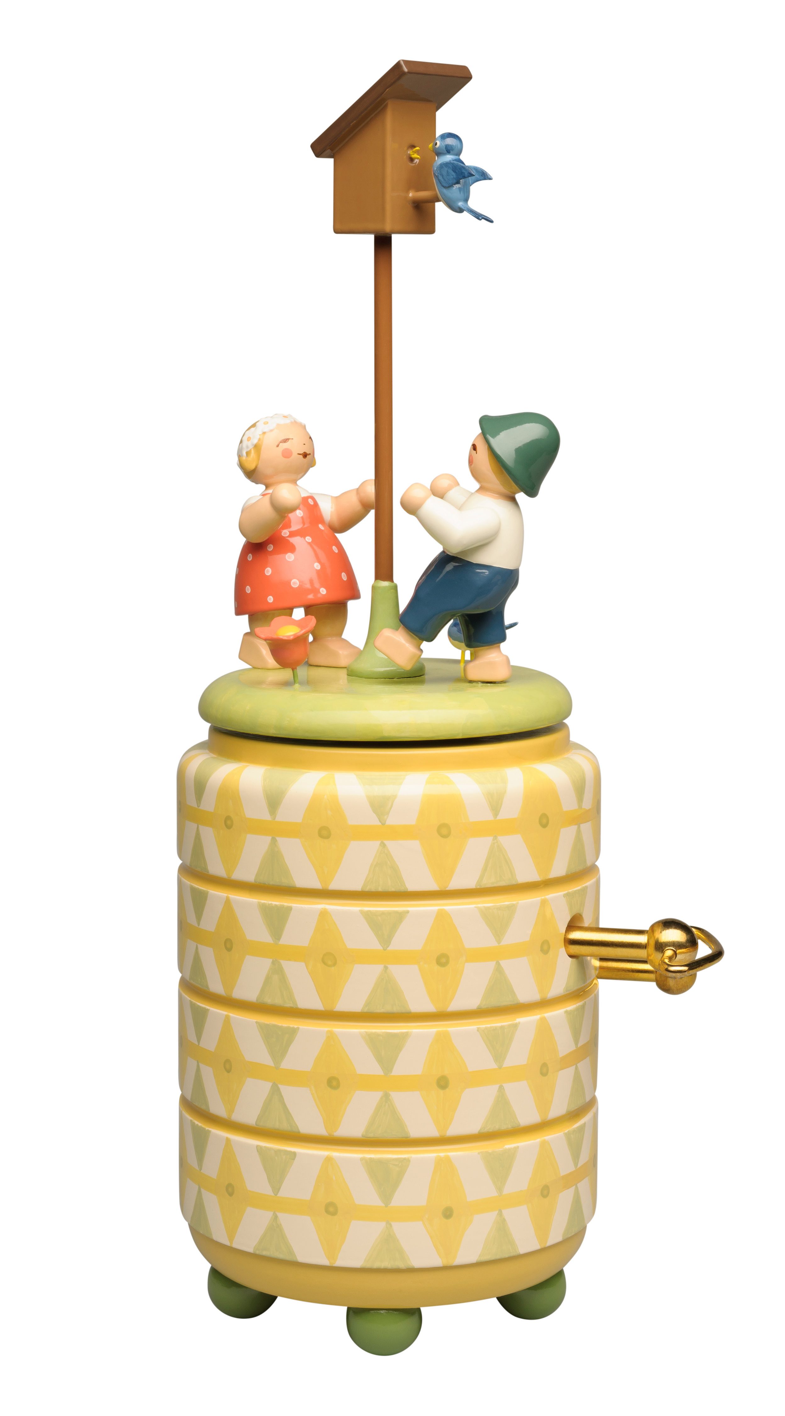 Wendt & Kühn Spieluhr Spieldose "Starenkasten", Original Erzgebirge