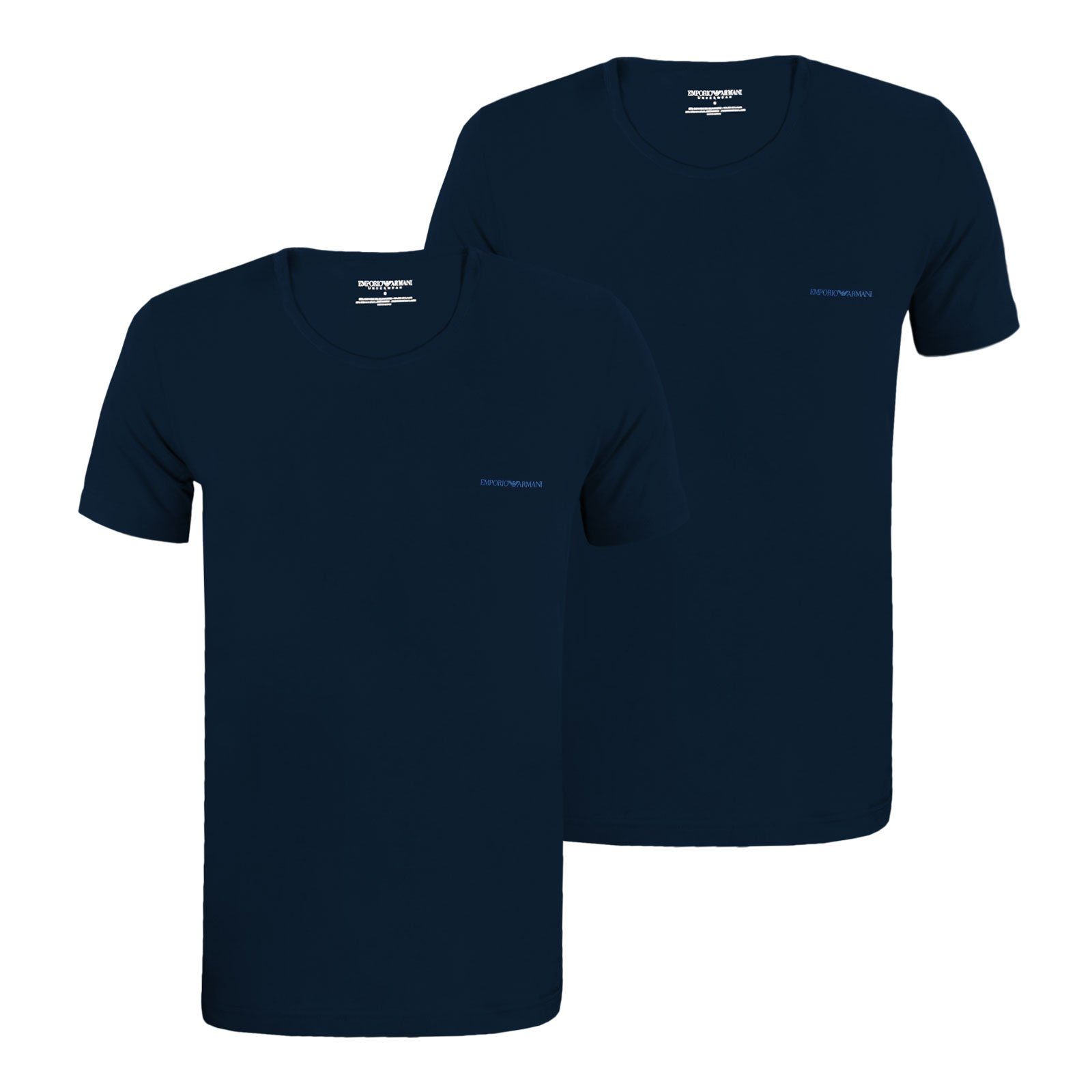 Emporio Armani T-Shirt Crew Neck T-Shirt Stretch Cotton mit Logo auf der Brust 27435 marine / marine