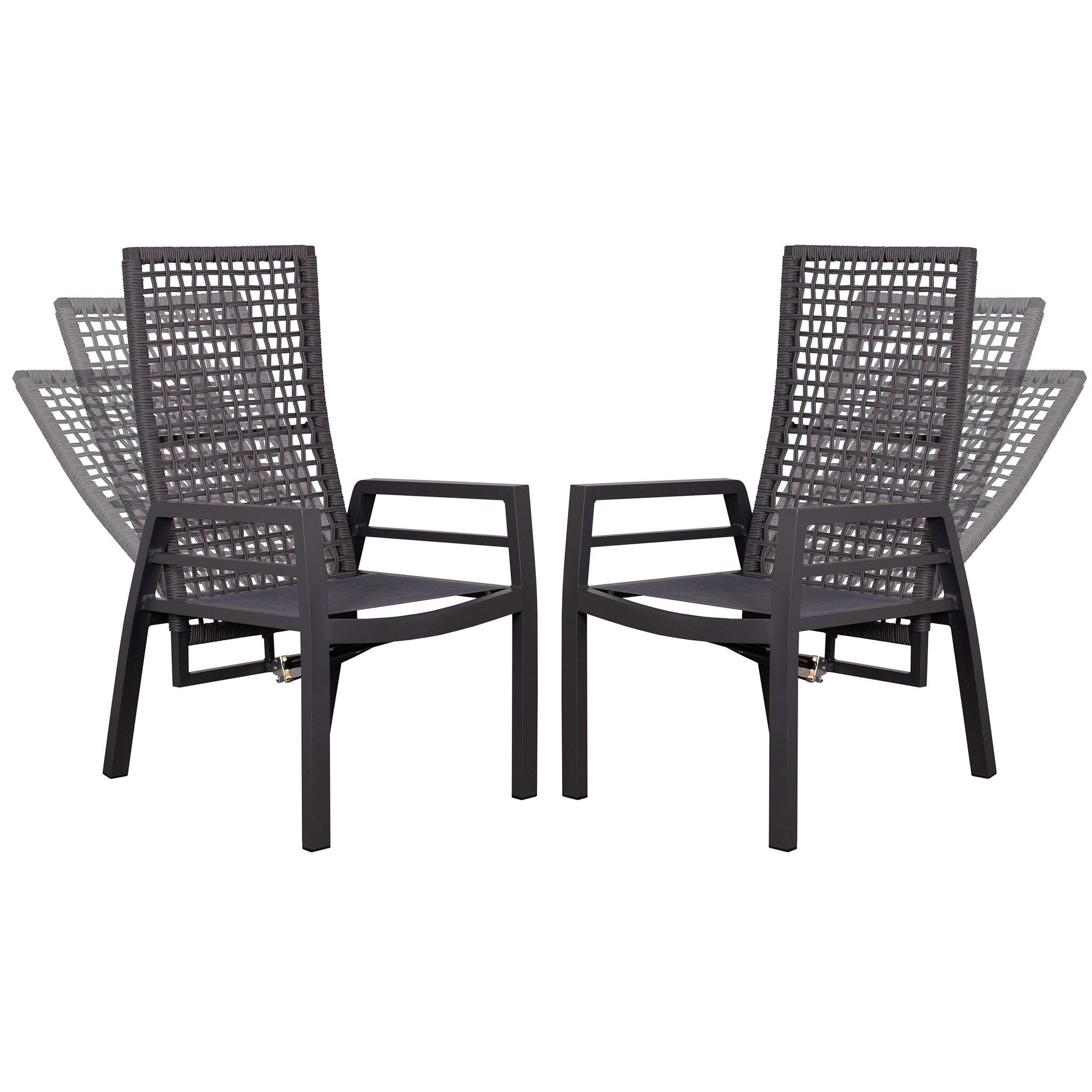 bene living Relaxsessel Lucena - uni anthrazit - mit Gasdruckfeder (2-St., 2er Set Relaxsessel Lucena), stufenlos verstellbar - inkl. Kissen - stabiler Alurahmen