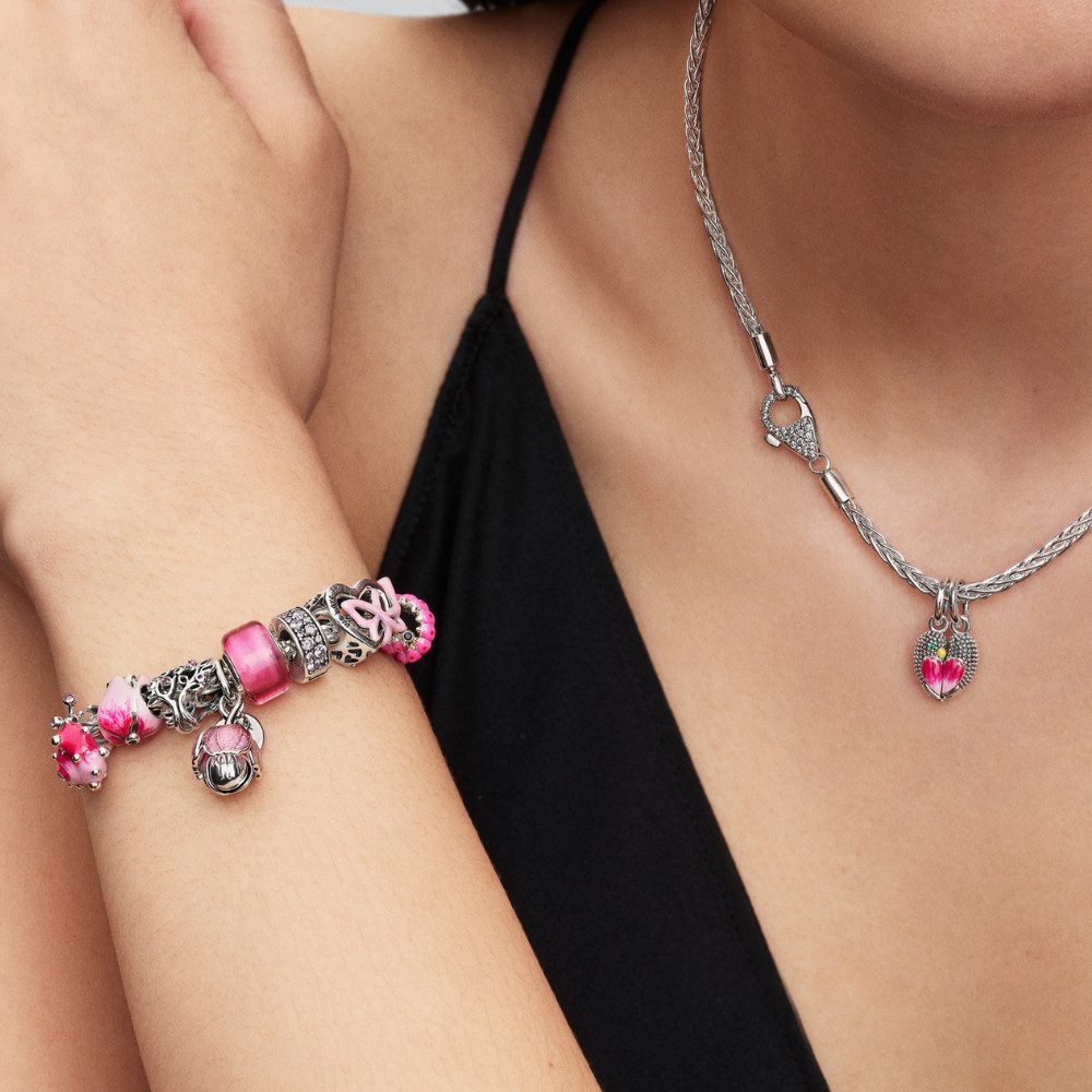 Pandora Charm Blume 764453C01, Kristalle, Blume, Rosa