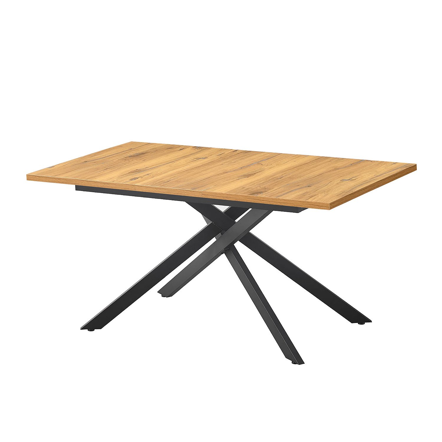 B&D home Esstisch LARS, Metallgestell schwarz oder weiß, ausziehbar 120-160cm, 4-6 Personen