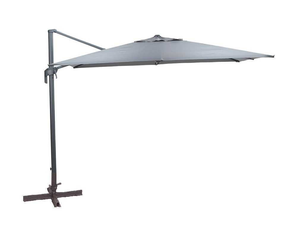 Garden Impressions Ampelschirm Hawaii Mono grau 270 x 270 cm Sonnenschirm Balkonschirm, LxB: 270,00x270,00 cm, inkl. Plattenständer, kippbar / drehbar / inkl. Kreufußständer