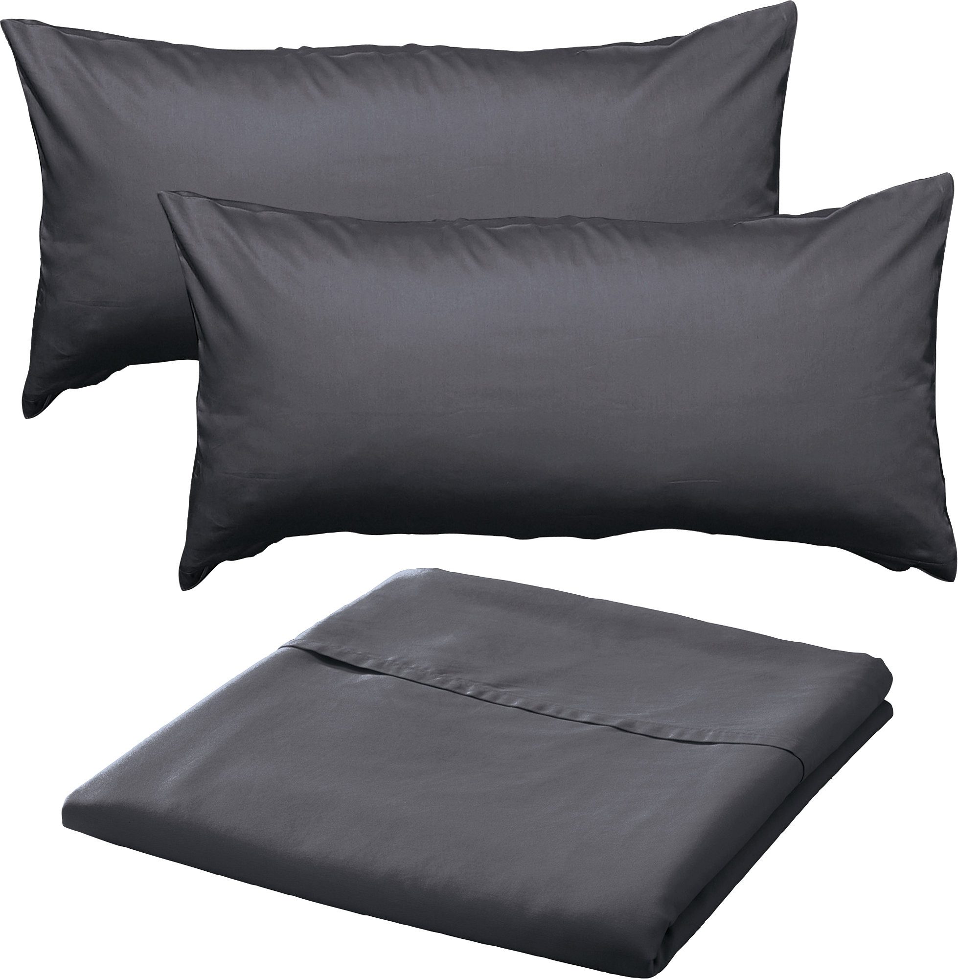 Erwin Müller Bettwäsche Sommer-Set "Landshut" 3-teilig, Mako-Satin, Uni