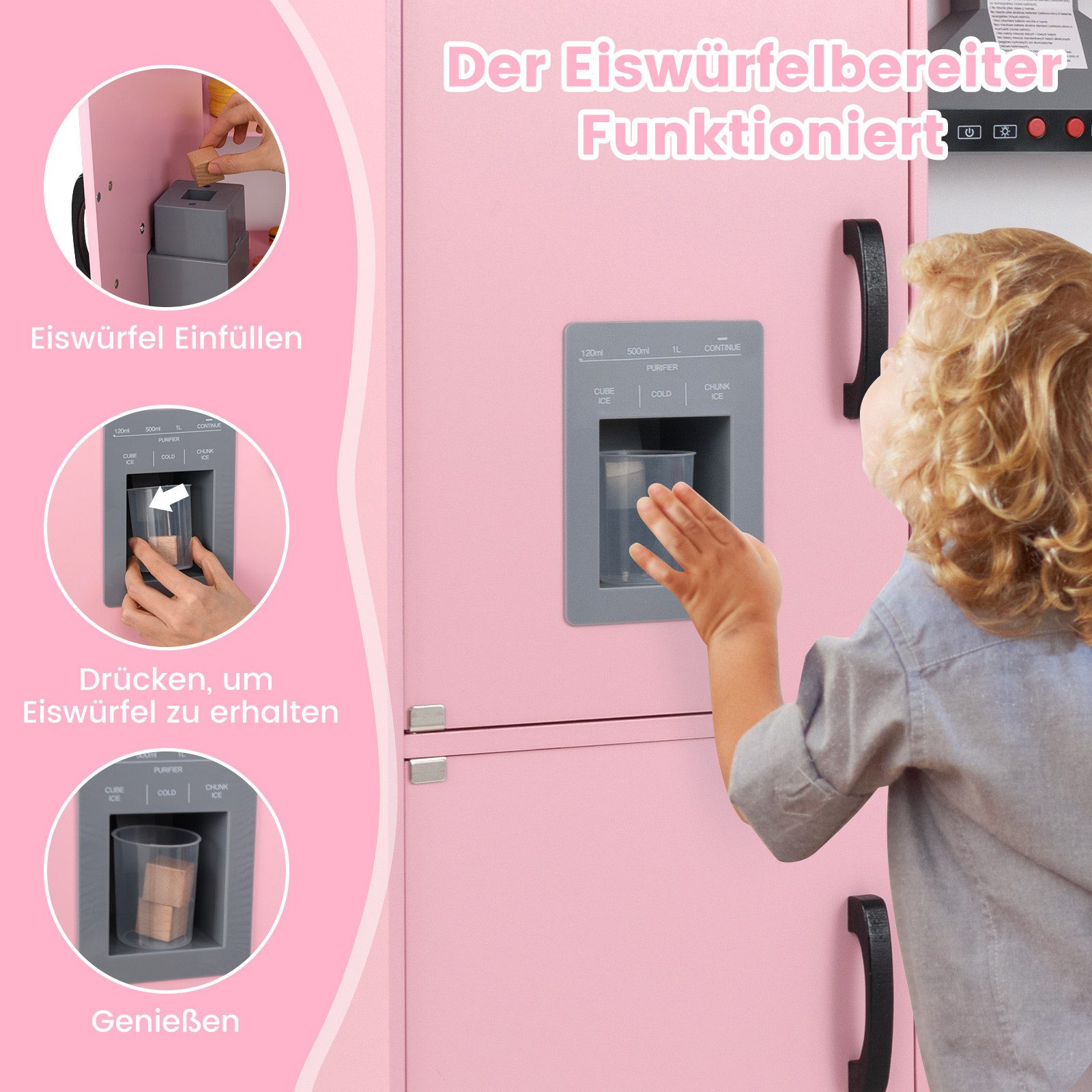 COSTWAY Spielküche Kinderküche Eck, aus Holz, ab 3 Jahren