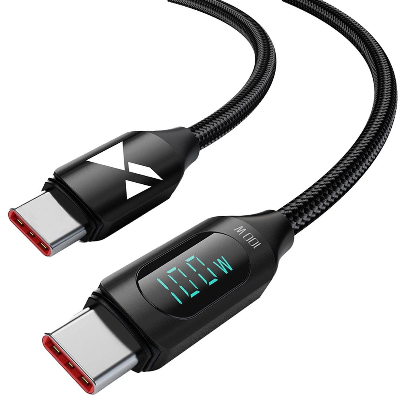 Wozinsky Wozinsky WUCCC1 USB C Schnell Lade Kabel Smartphone-Kabel, USB Typ C, USB-C (100 cm), Universal passend Daten Display USB Typ C Anschluss kurz 1m