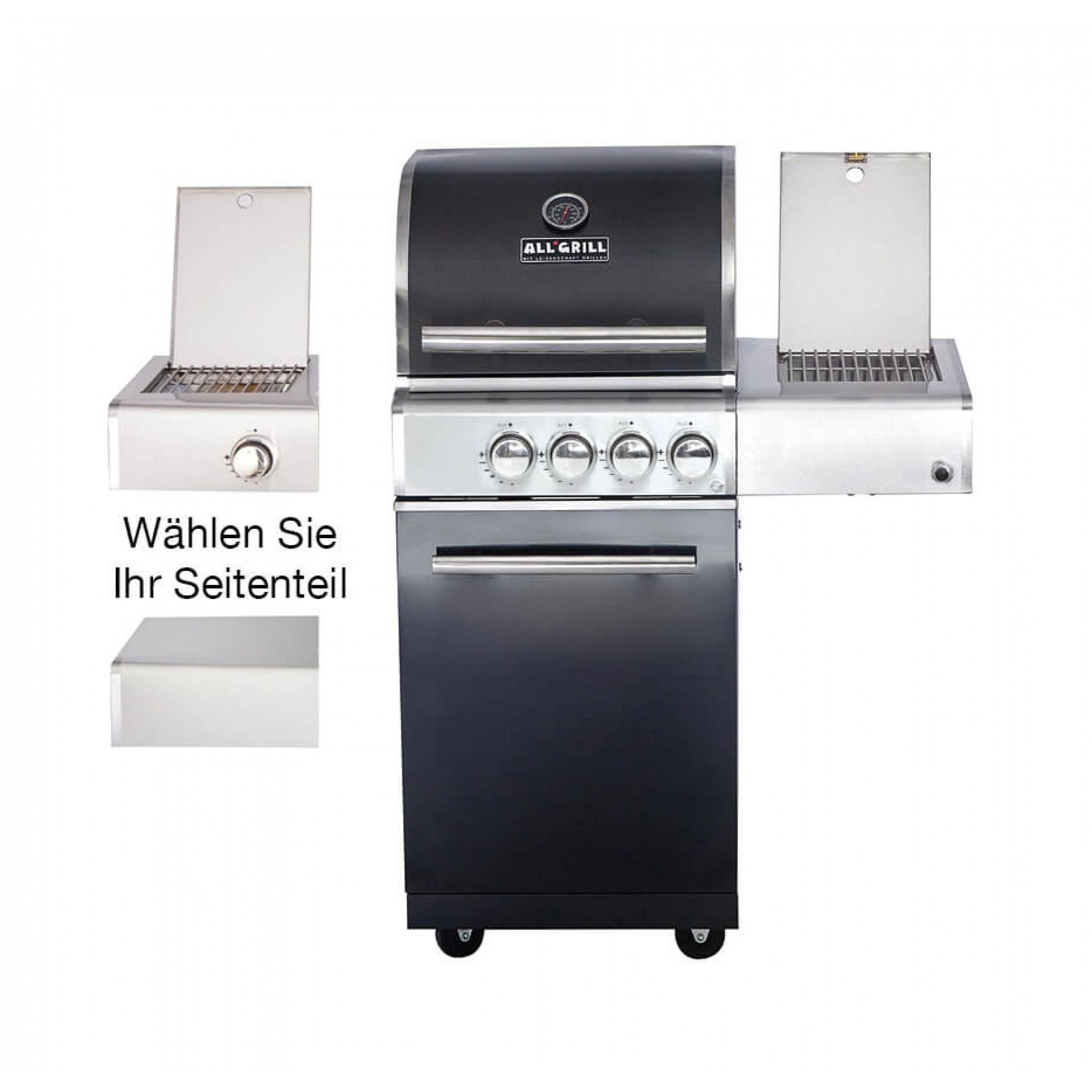 All Grill Gasgrill ALLGRILL Gasgrill CHEF S BLACK Modular Grundmodell 2 Brenner