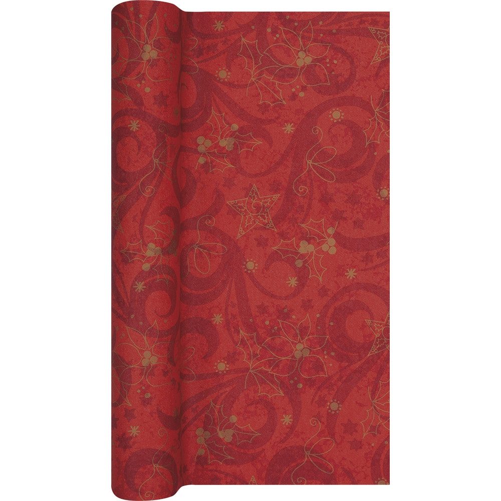 HOME FASHION Tischläufer HOME FASHION Tischläufer Airlaid Classical Christmas rot 490x40cm