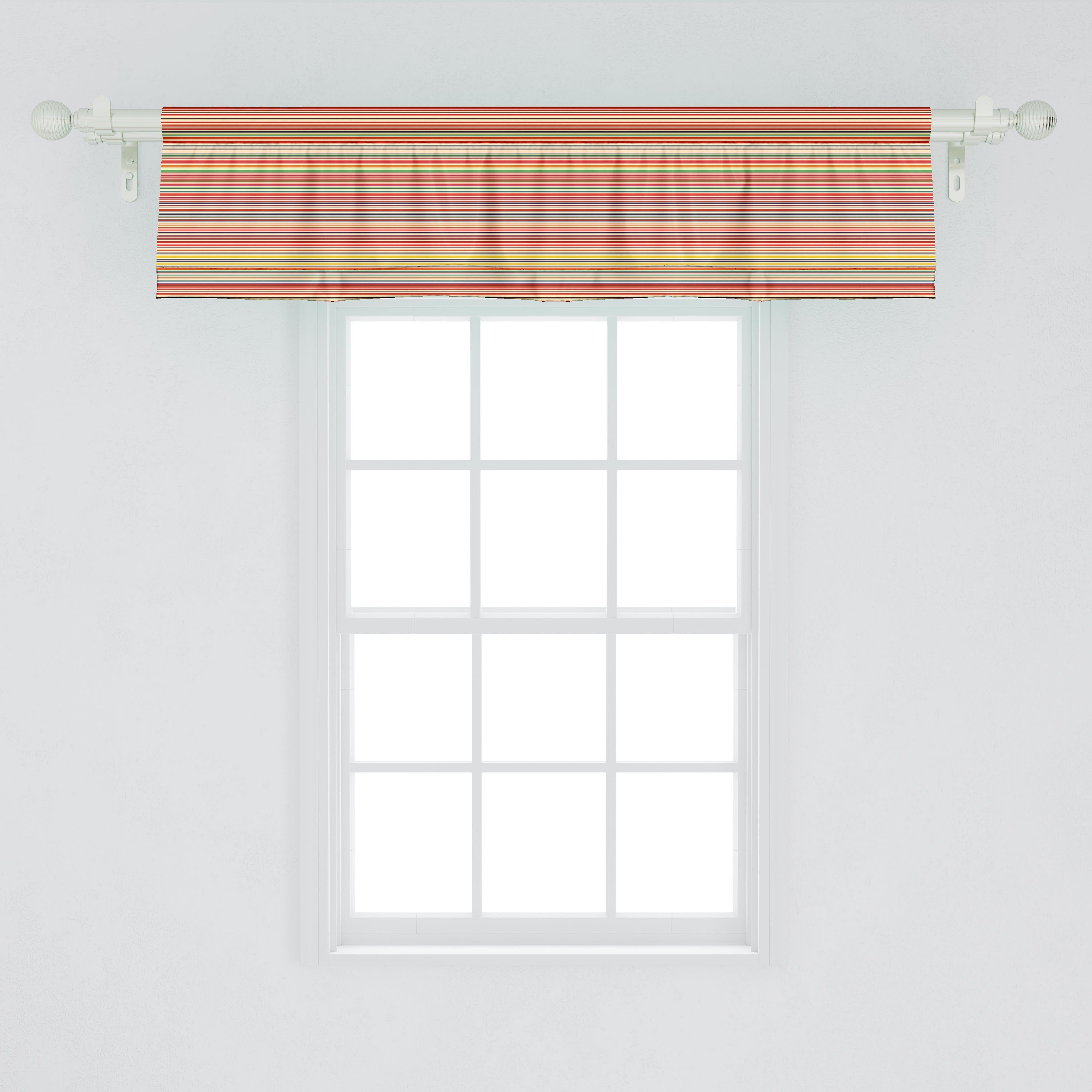Scheibengardine Vorhang Volant für Bunt Stangentasche, Dekor mit Streifen Microfaser, Schlafzimmer Abakuhaus, Küche Horizontale