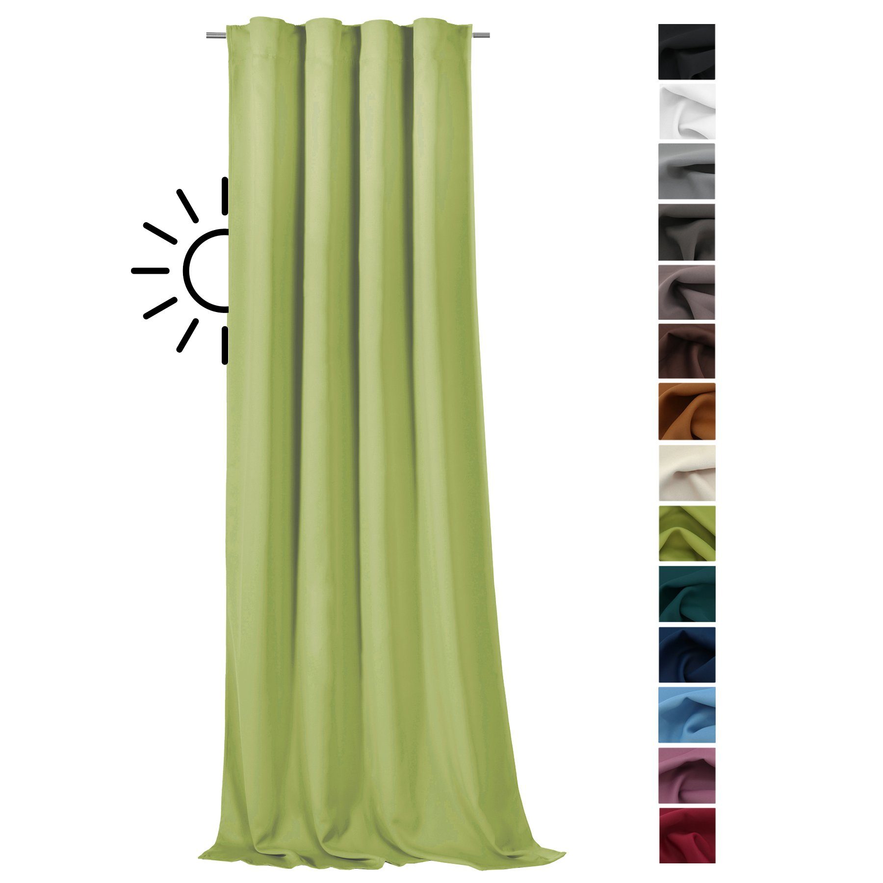 heimtexland Verdunkelungsvorhang Thermo Verdunklungsgardine Deko Gardine Vorhang (1 St), Multifunktionsband, verdunkelnd, Verdunklungsstoff, blickdicht, Sonnenschutz, Verdunklung, Kälteisolierung, Schalldämmung