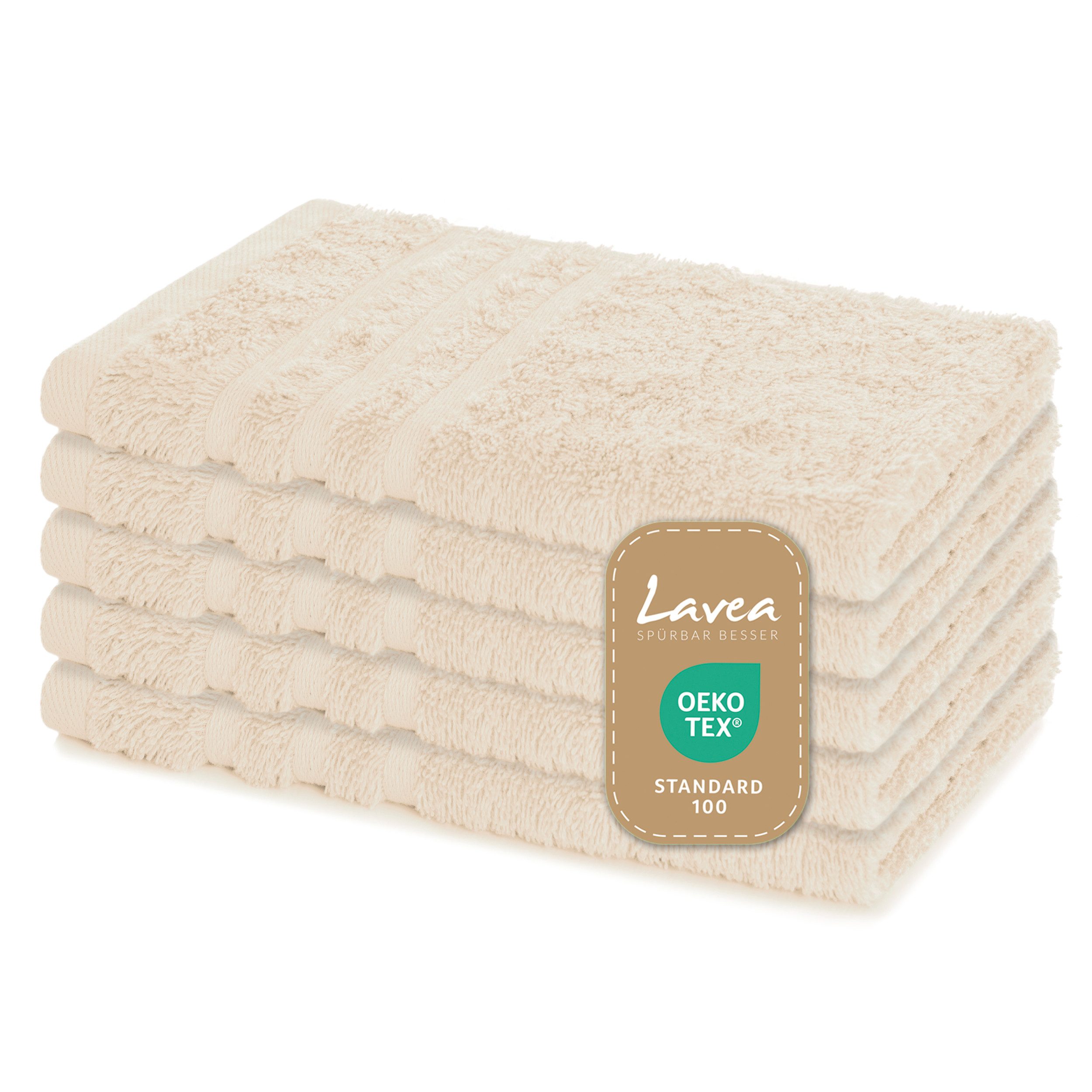 Lavea Gästehandtuch 5er Set Gästehandtücher, Elena Frottee, 30x50 cm Gästet günstig online kaufen