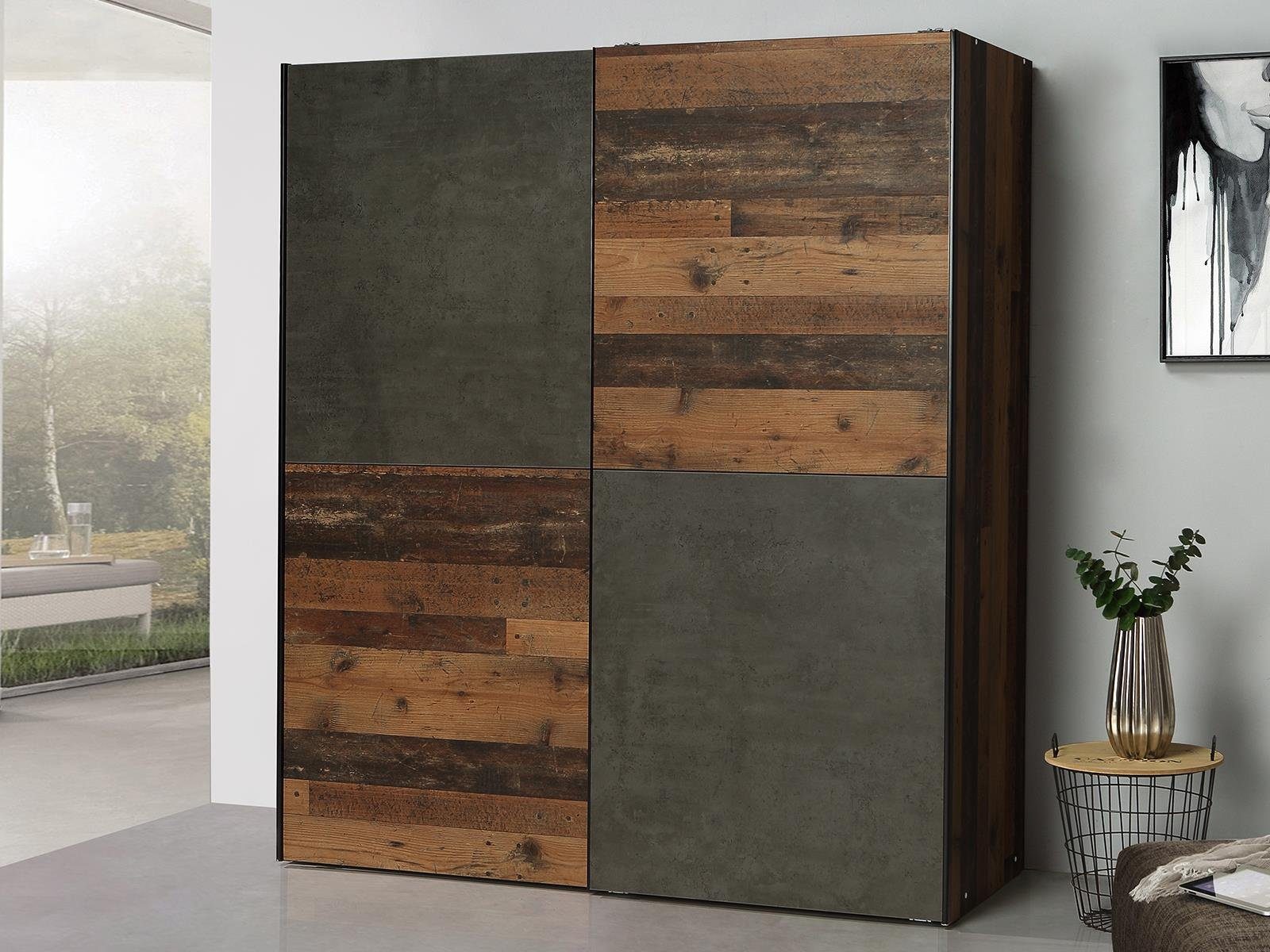 freiraum Schwebetürenschrank Delmore 170.3 x 190.5 x 61.2 cm (B/H/T)