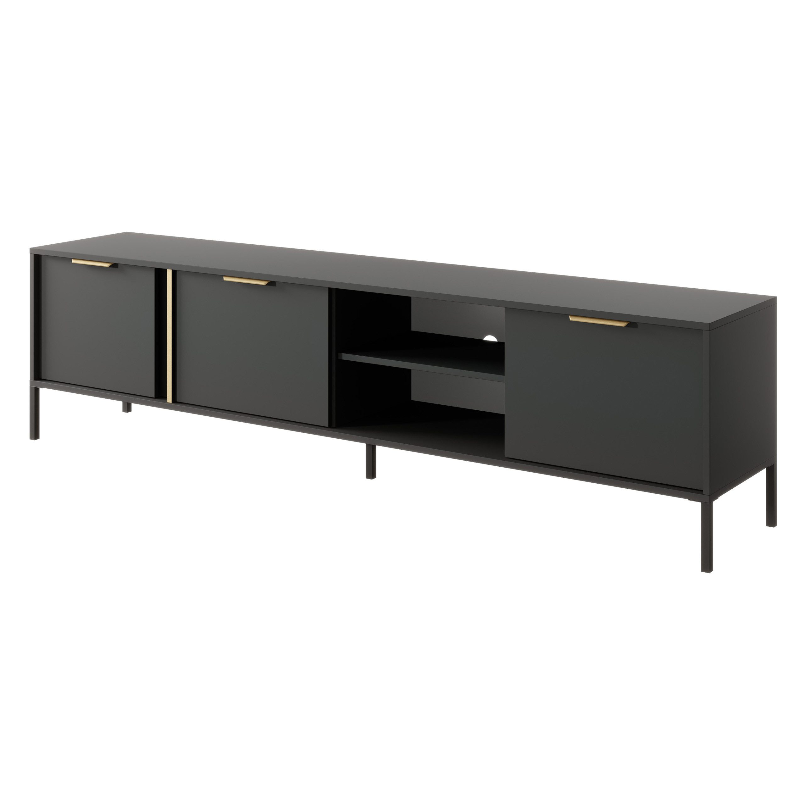 Masseno Lowboard Masseno TV-Schrank LORENZO 202,9x39,5x53,4 cm grau