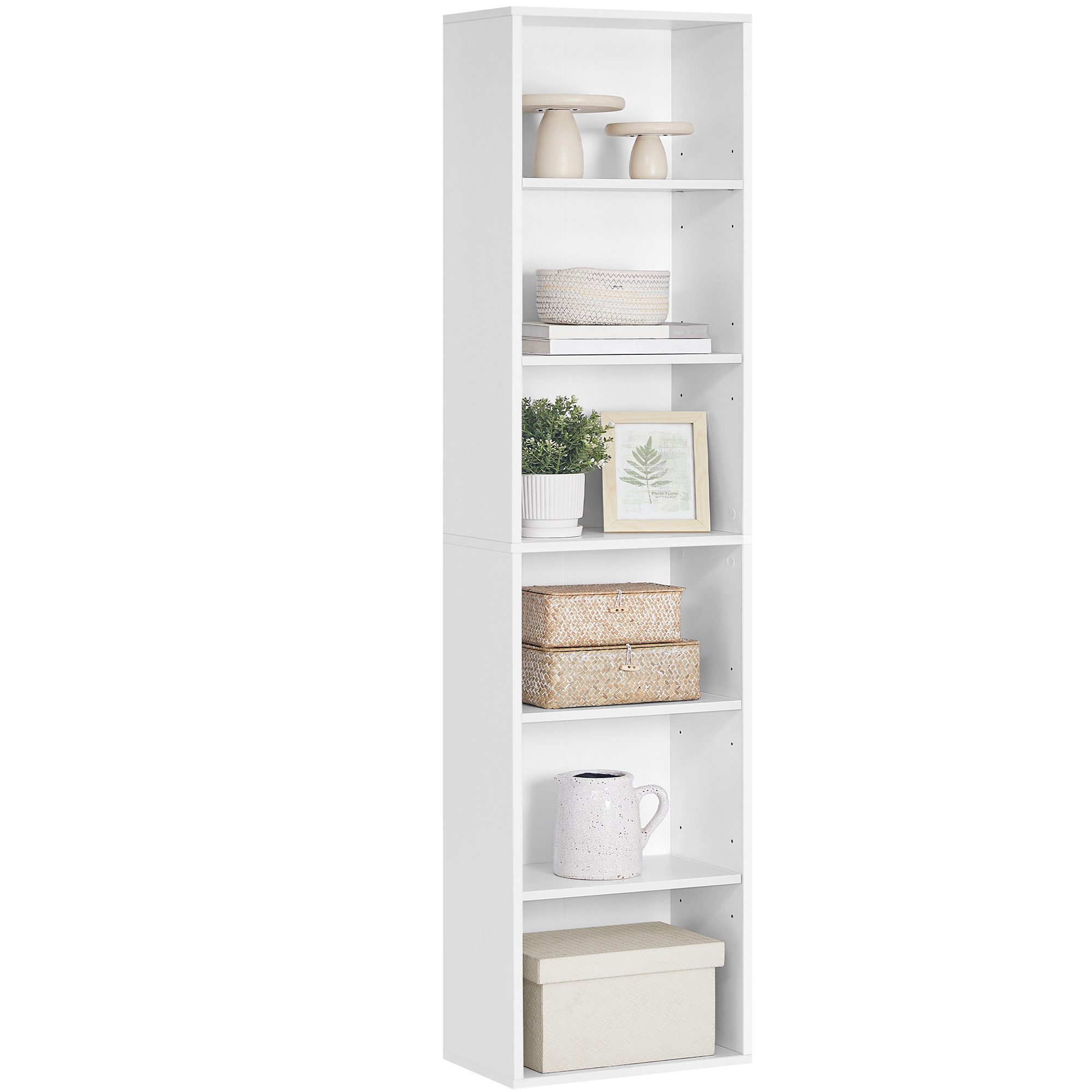 VASAGLE Bücherregal mit verstellbaren Ablagen, für Wohnzimmer, Homeoffice, Schlafzimmer, mit 5/6 Ebenen, offenes Aufbewahrungsregal, für Wohnzimmer