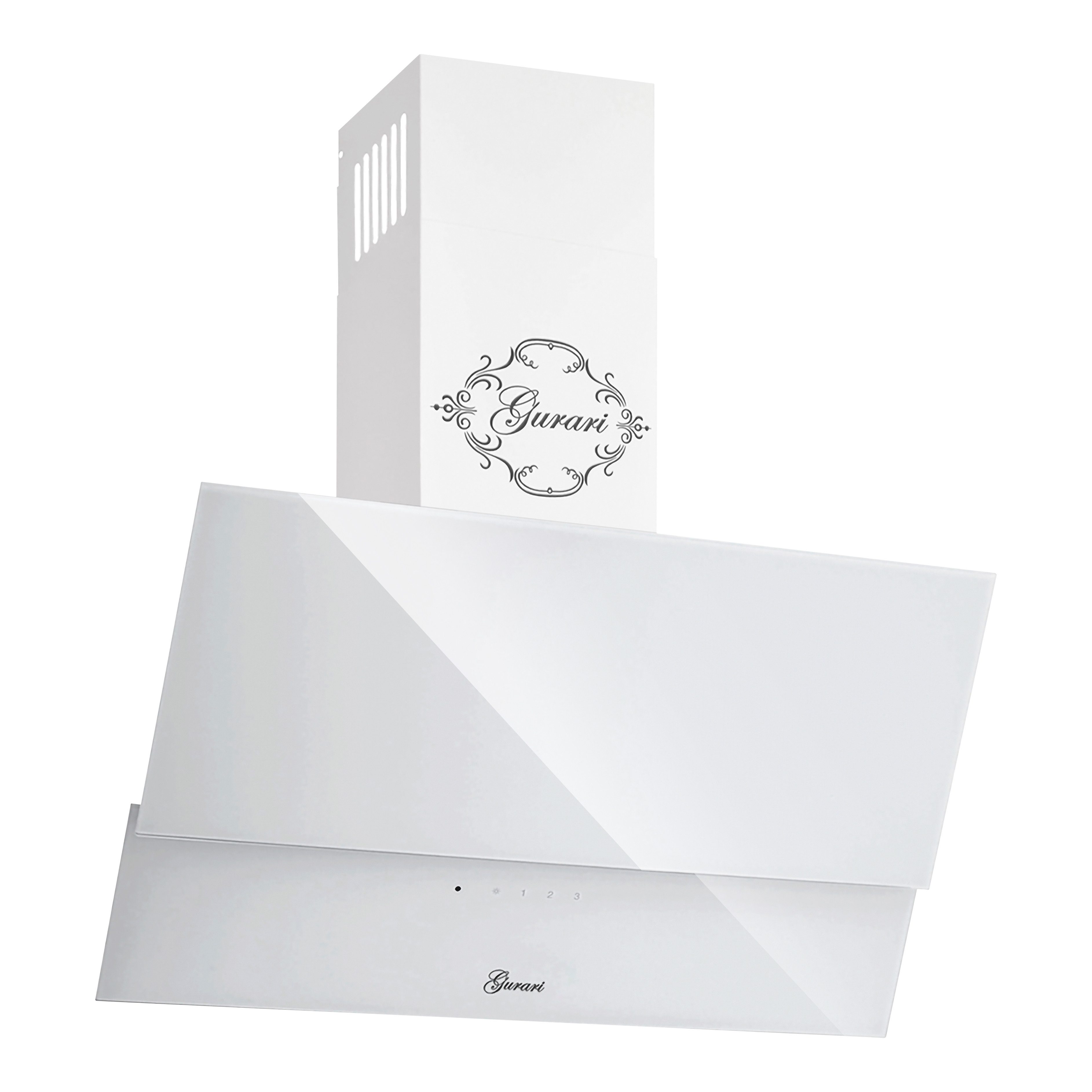 GURARI Kopffreihaube GCH 268 WH 6 Prime....... GCH 268 WH 6 Prime......., Dunstabzugshaube 60cm in Weiß / Weiß Glasfront/ 1000m³/h