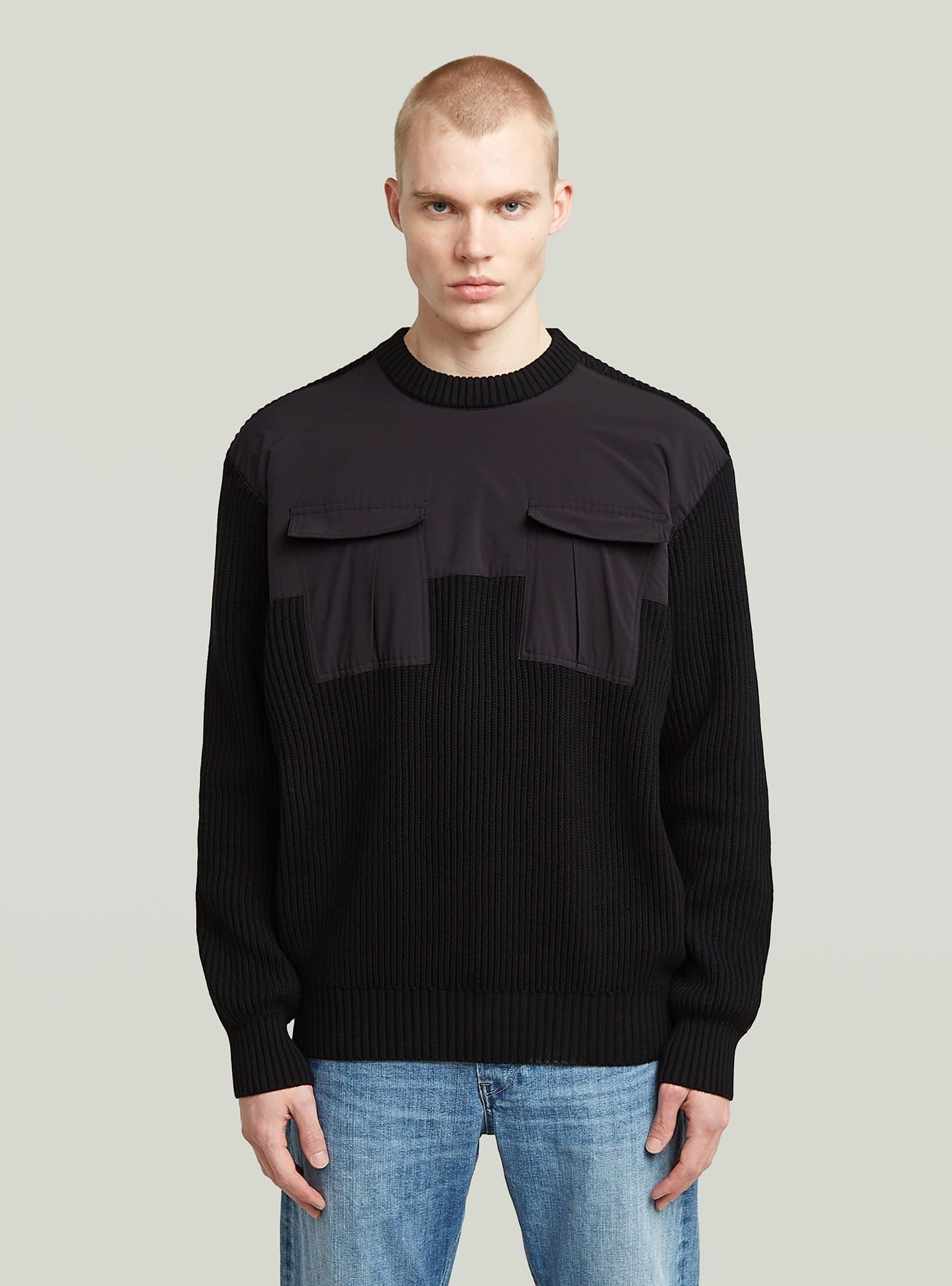 G-STAR Longpullover Woven Mix Knit Pullover