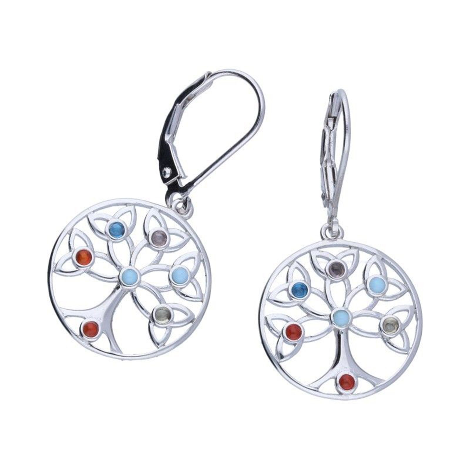 schmuck23 Paar Ohrstecker Ohrringe Traumfänger Zirkonia 925 Silber, Geschenk echte Silberohrringe