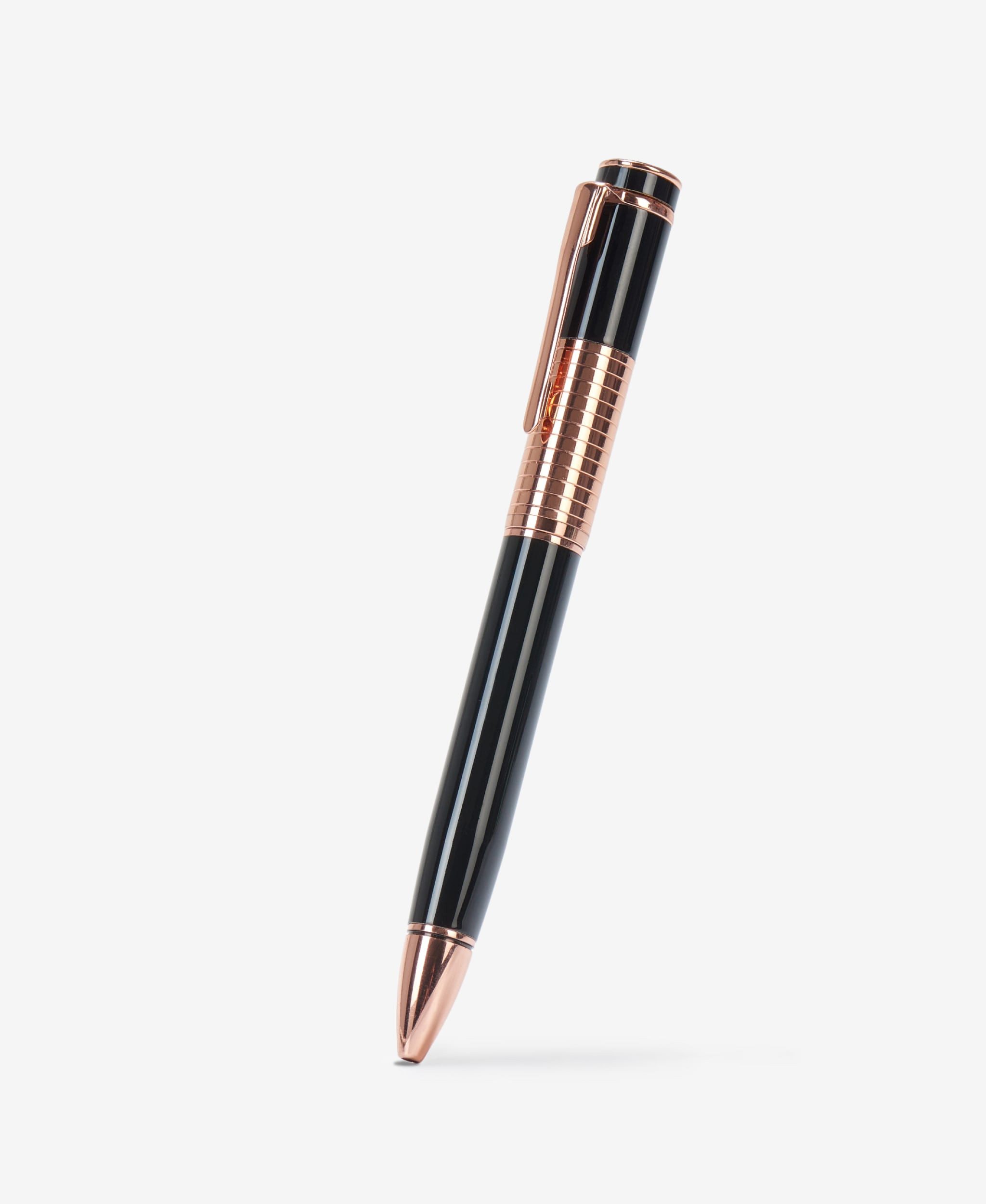 GLAMIRA Kugelschreiber Metallkugelschreiber - Schwarz mit Roségold, (1-tlg), luxuriöses Schreiben, elegante Roségold-Akzente
