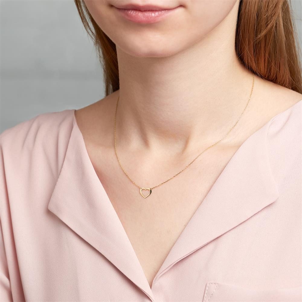 Unique Goldkette Unique Herzkette für Damen aus 9-karätigem Gold