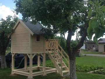 JVmoebel Gartenhaus Spielplatz Turm Baumhaus Schaukel Rutsche Hütte Kinderhaus, BxT: 209x180 cm, (1x Kinderhaus), Made in Europa